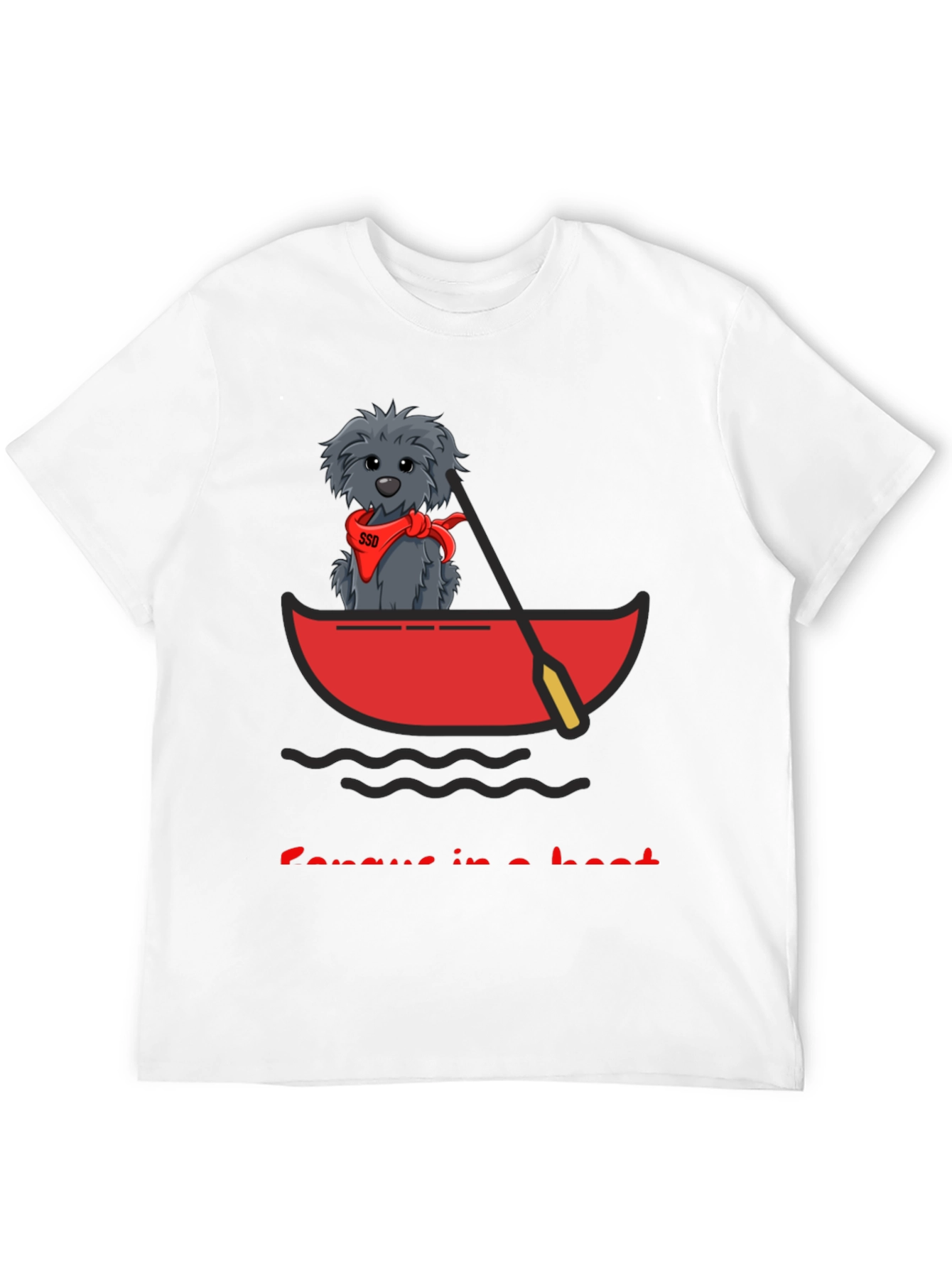 Dog in Boat T-Shirt - Cartoon Graphic Tee