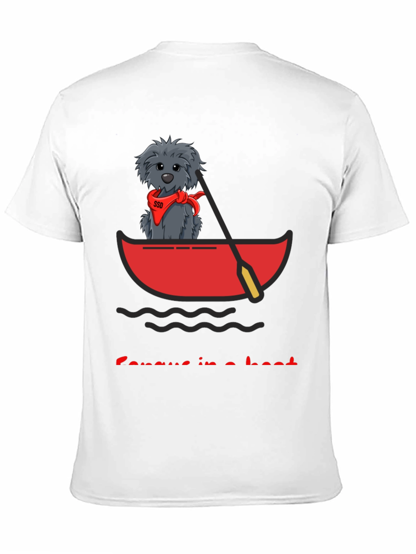 Dog in Boat T-Shirt - Cartoon Graphic Tee