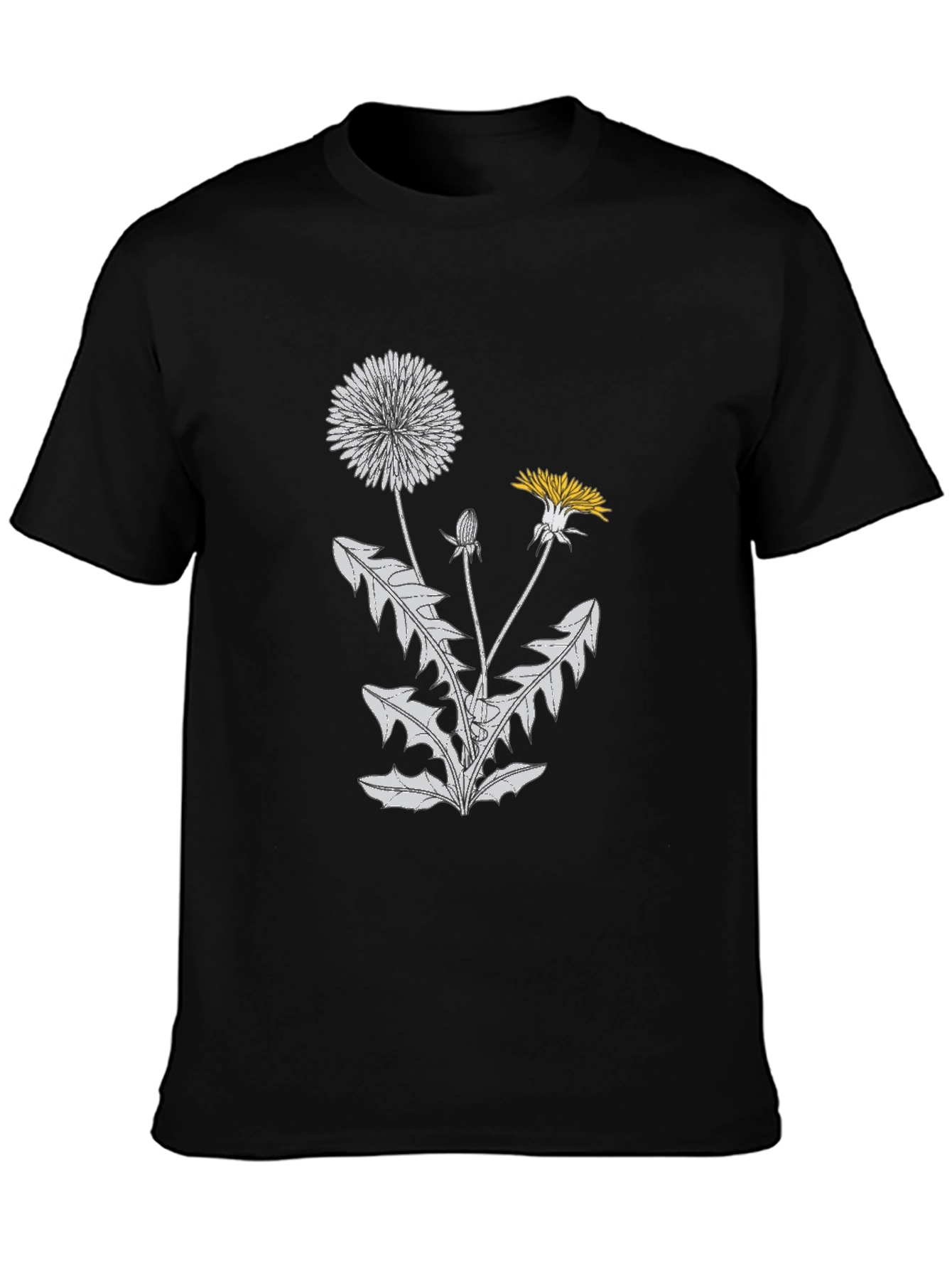 Dandelion Graphic Tee - Black Cotton Blend
