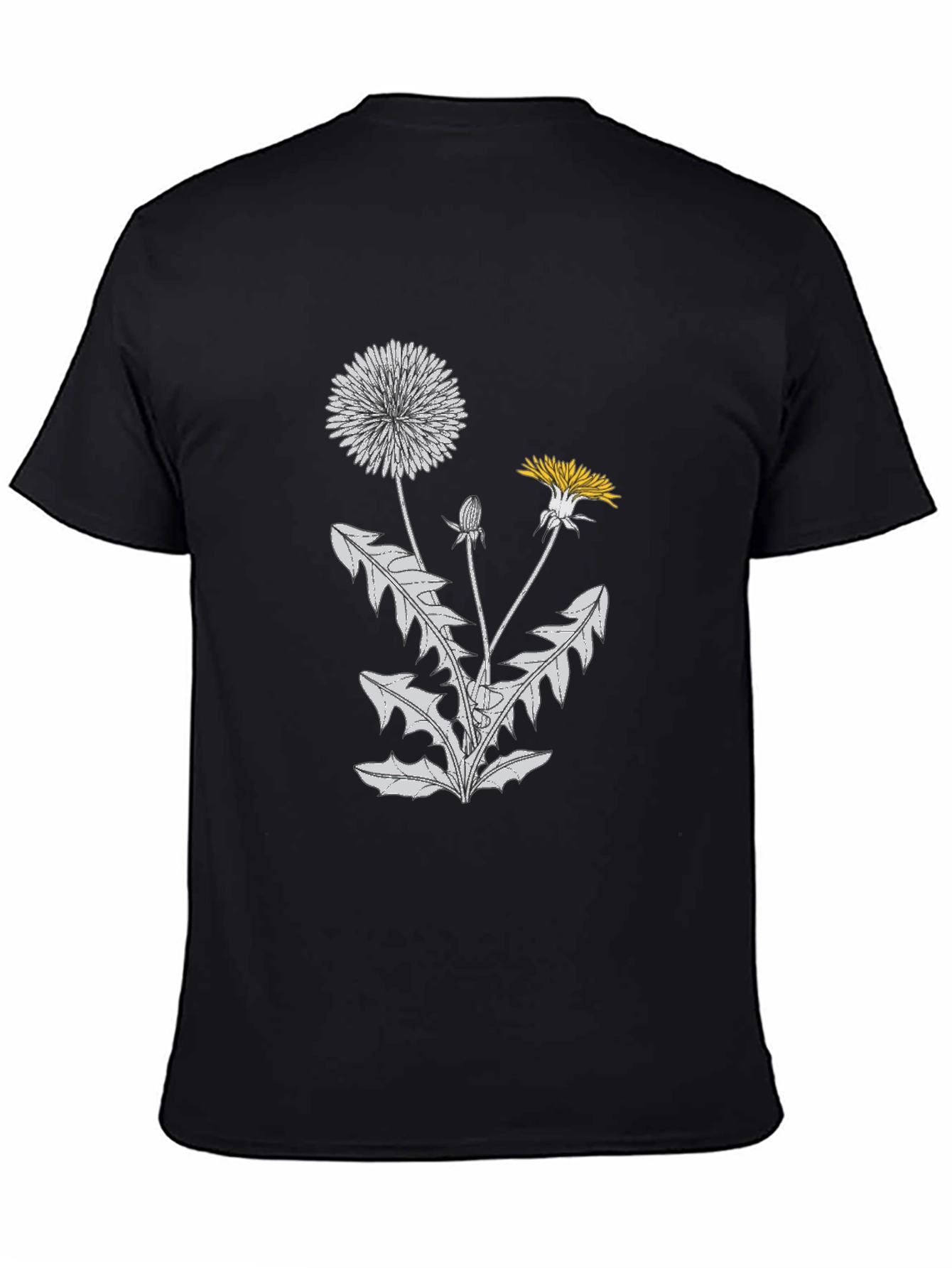 Dandelion Graphic Tee - Black Cotton Blend