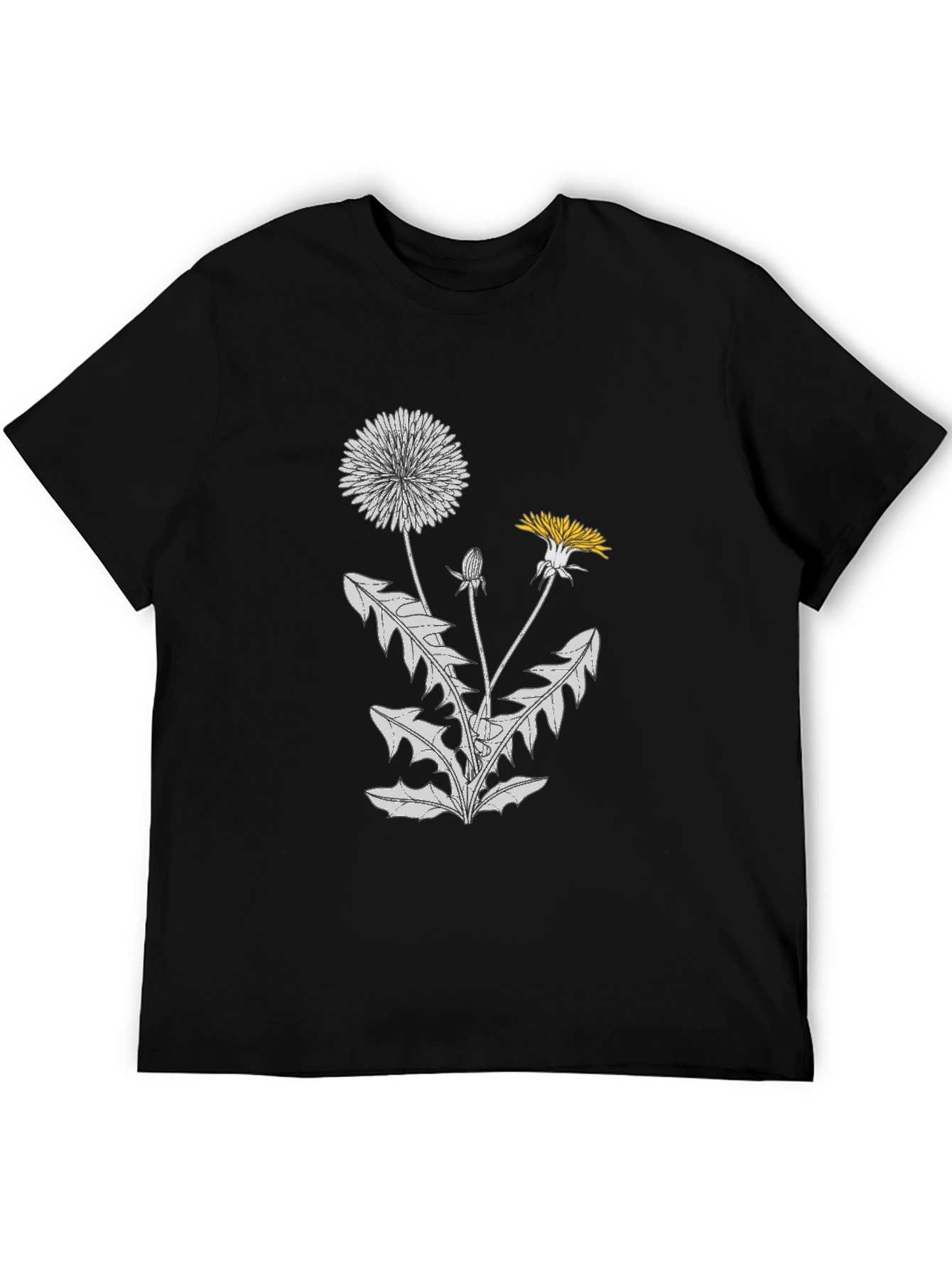 Dandelion Graphic Tee - Black Cotton Blend