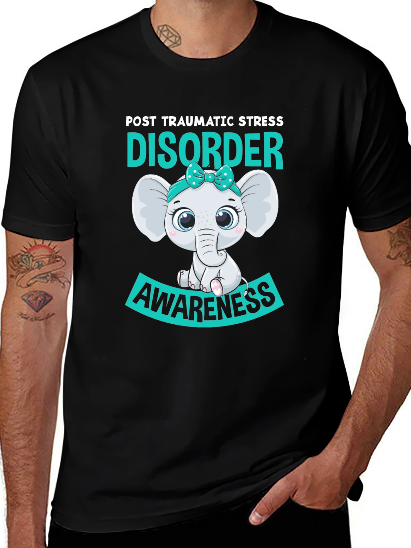 PTSD Awareness Elephant Graphic T-Shirt