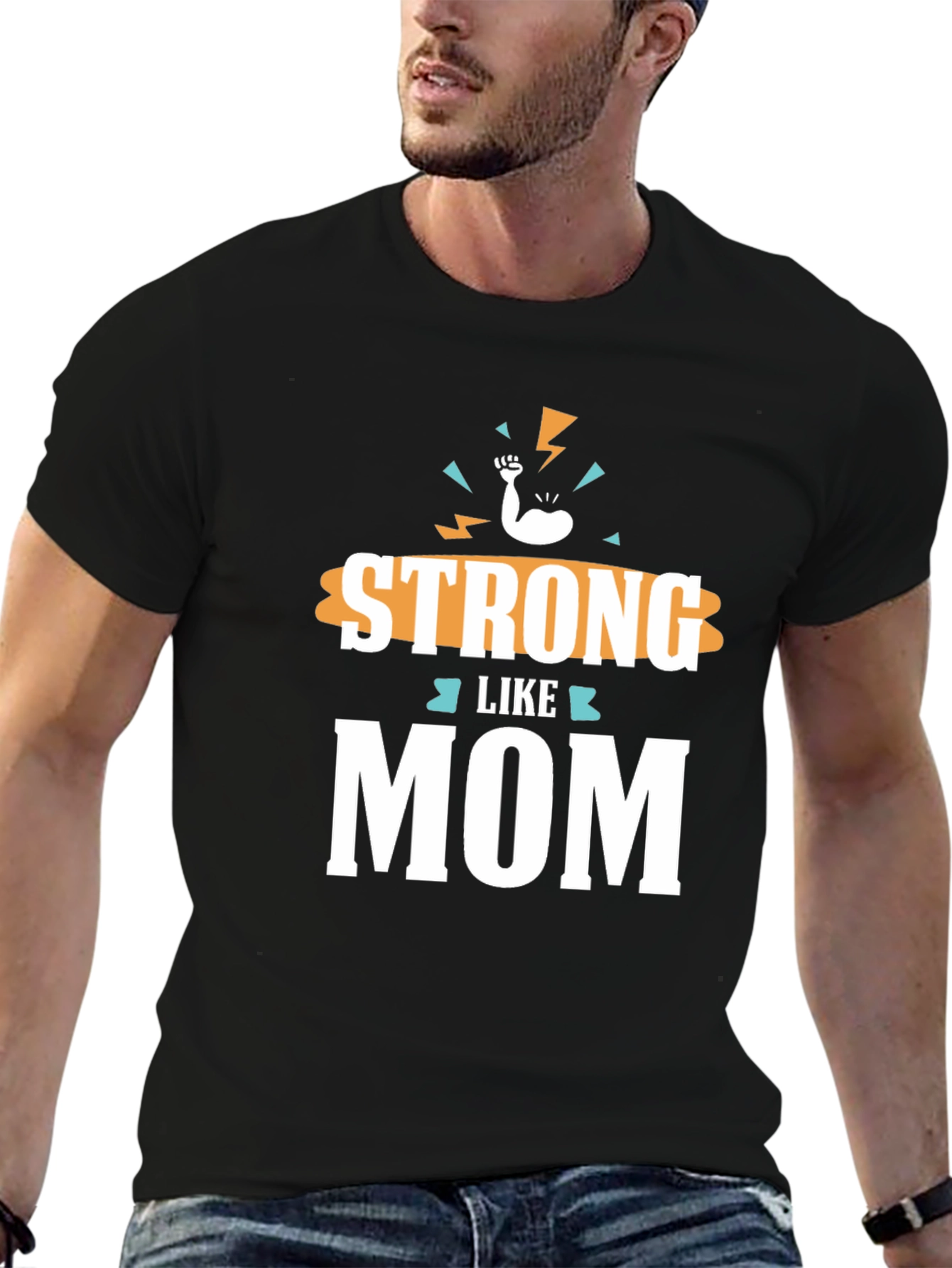 Strong Like Mom T-Shirt Black Graphic Tee