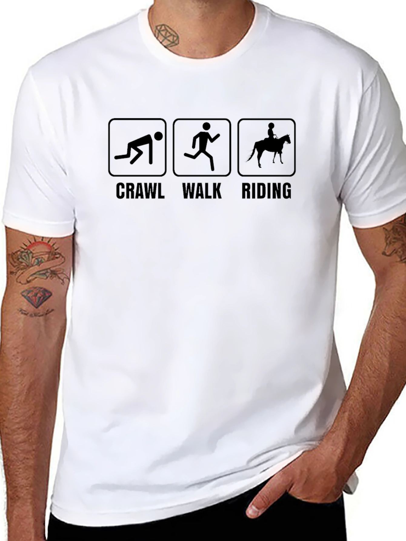 Crawl Walk Riding T-Shirt - Equestrian Humor Tee