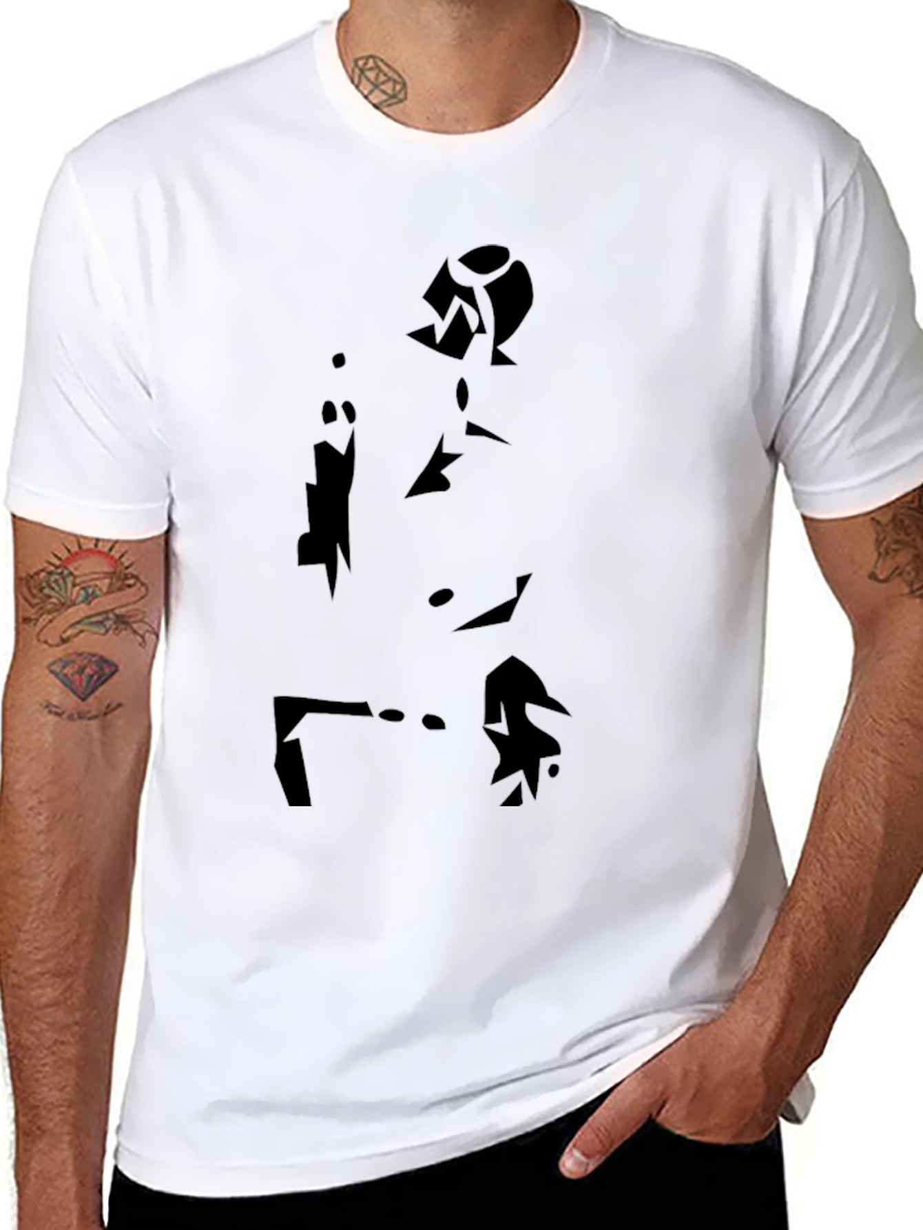 Modern Art Silhouette Black T-Shirt