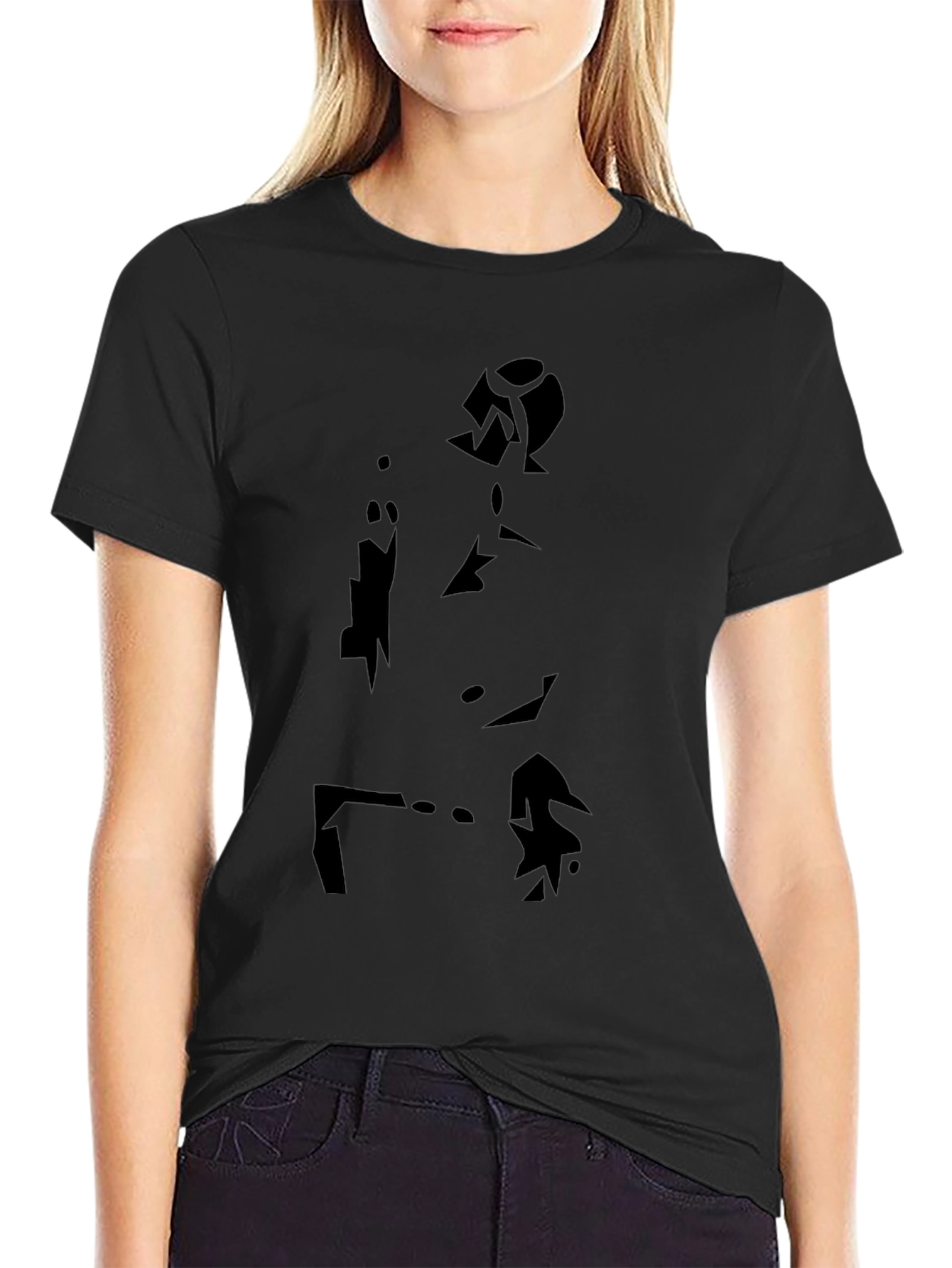 Modern Art Silhouette Black T-Shirt