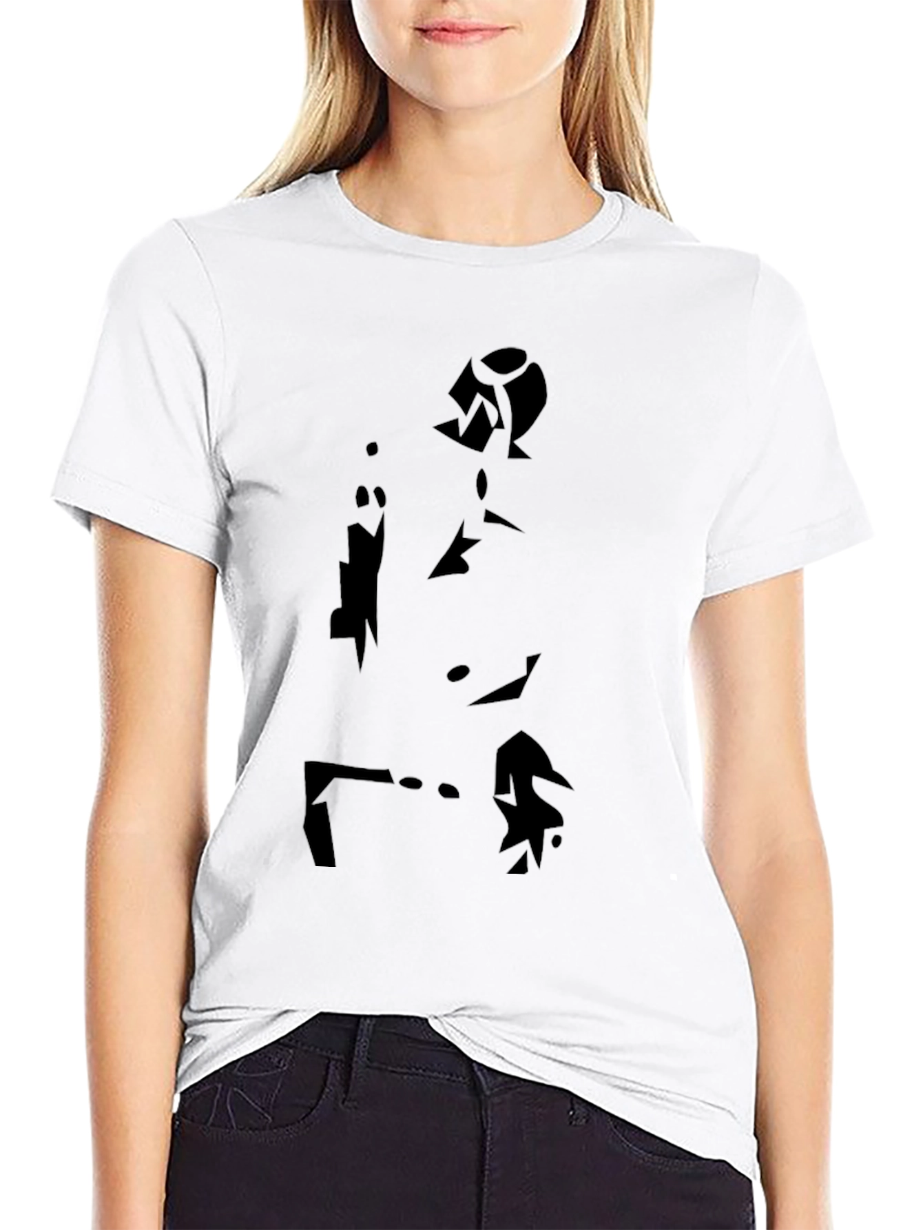 Modern Art Silhouette Black T-Shirt