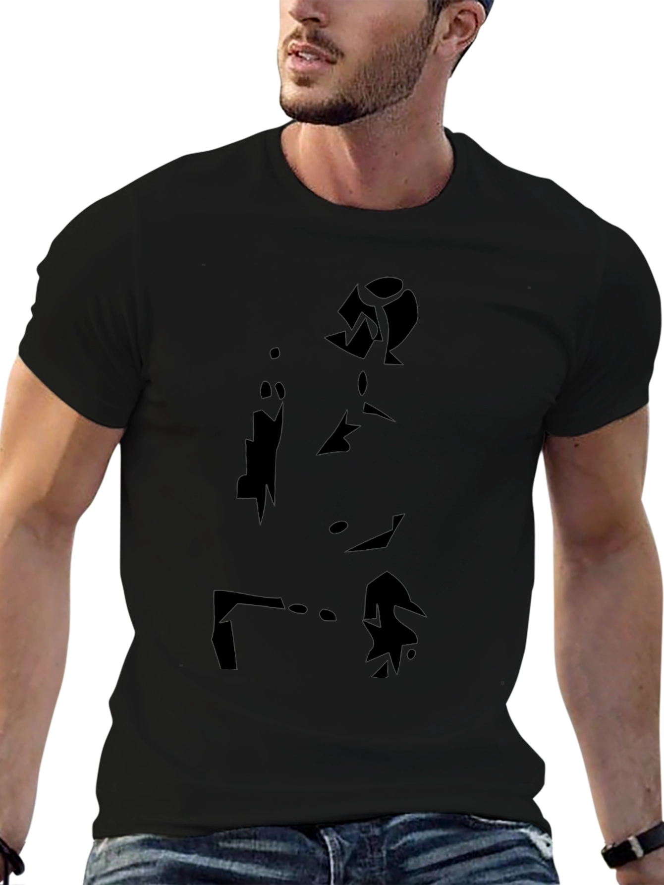 Modern Art Silhouette Black T-Shirt