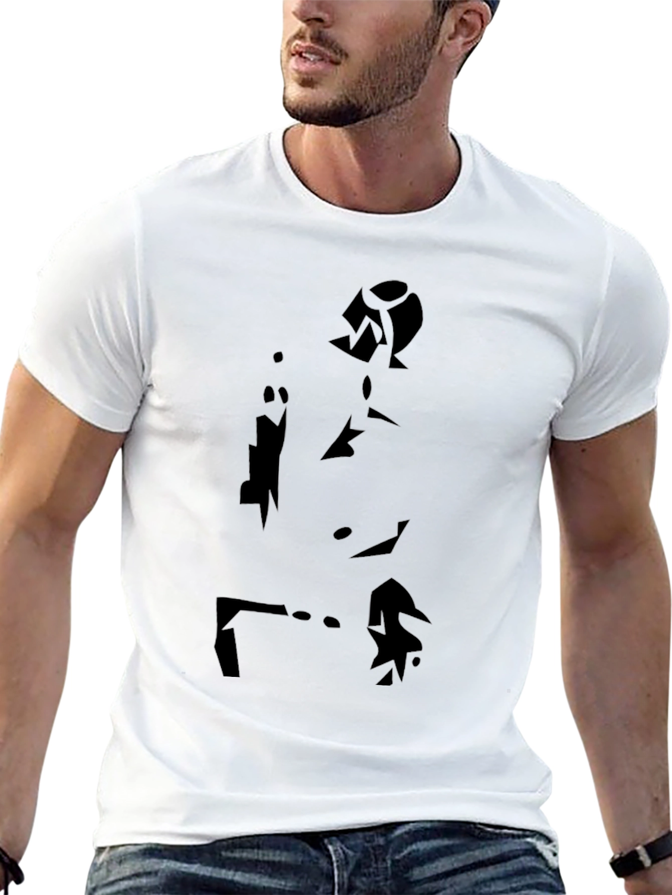 Modern Art Silhouette Black T-Shirt
