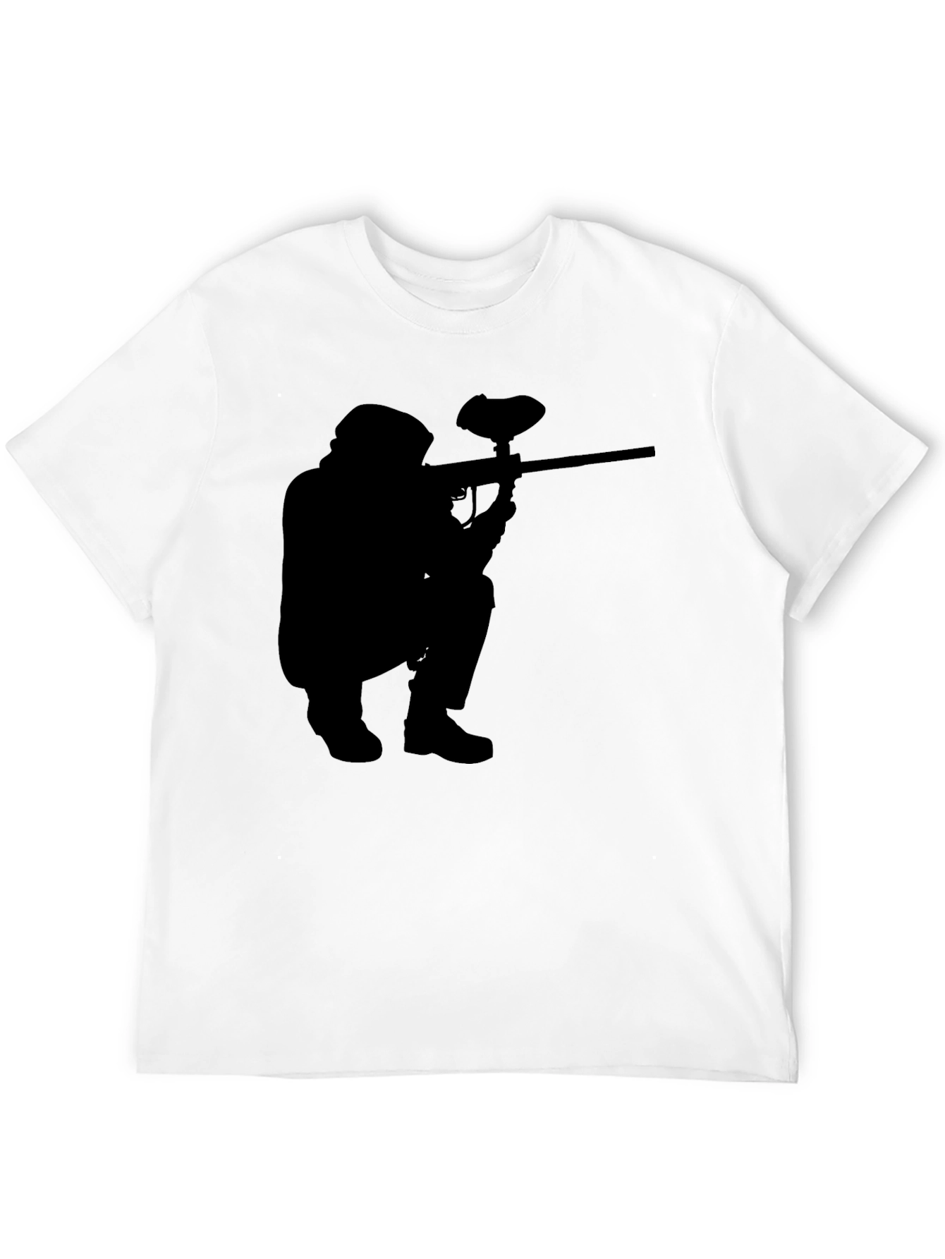 Paintball Player Silhouette Black T-Shirt