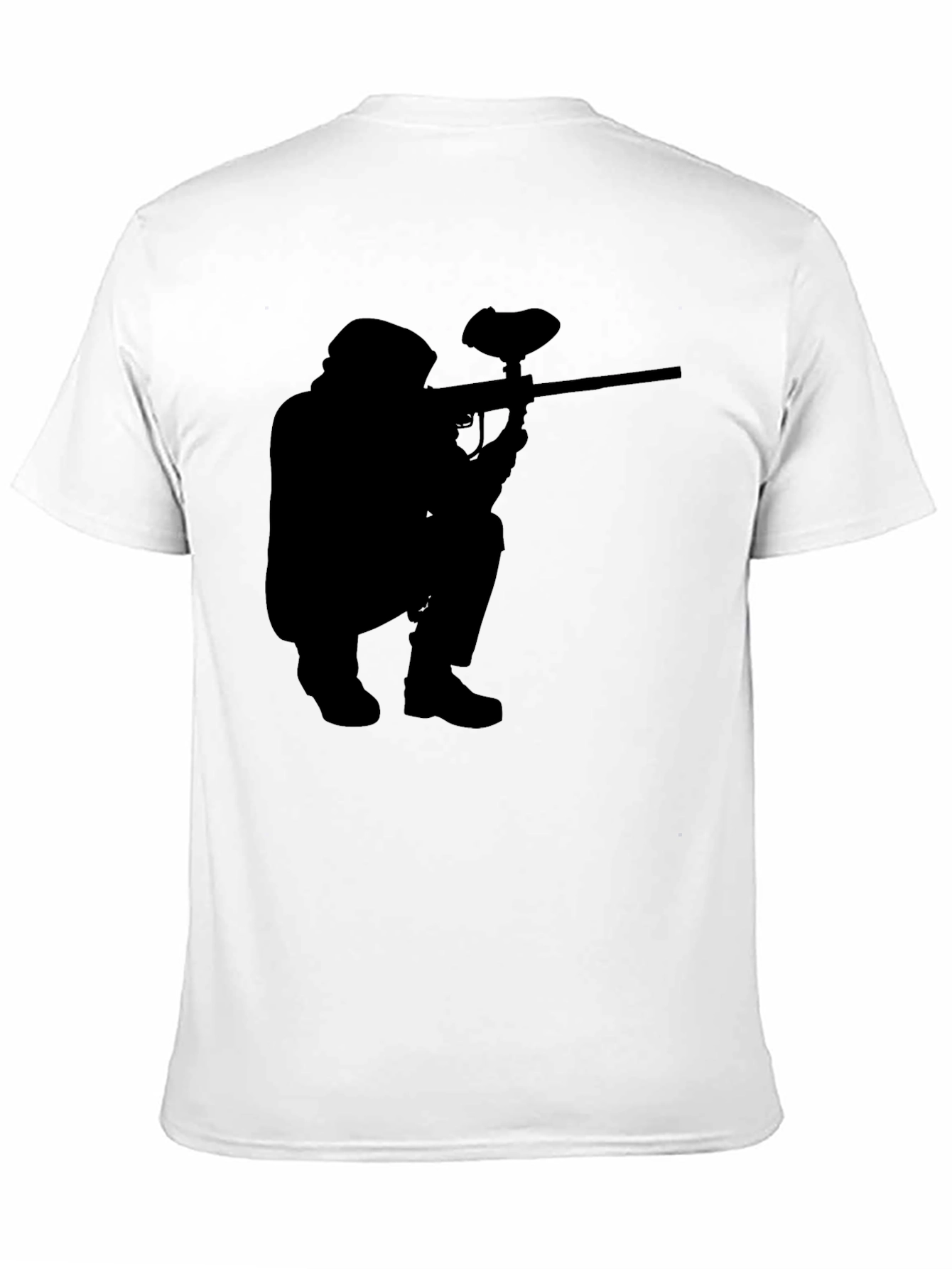 Paintball Player Silhouette Black T-Shirt