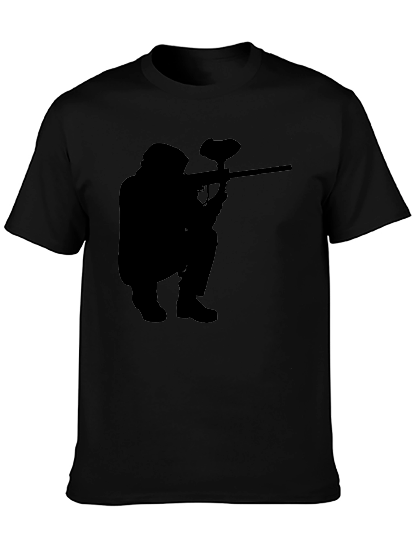Paintball Player Silhouette Black T-Shirt