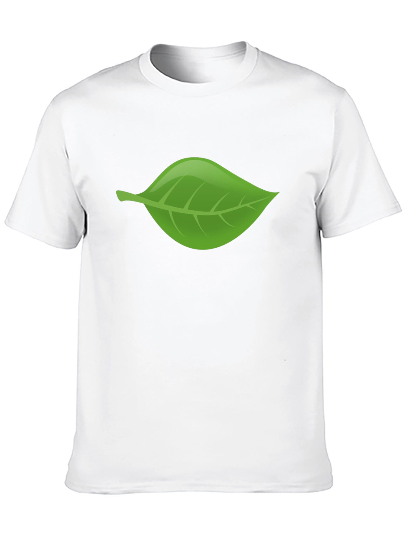 Green Leaf Graphic Black T-Shirt