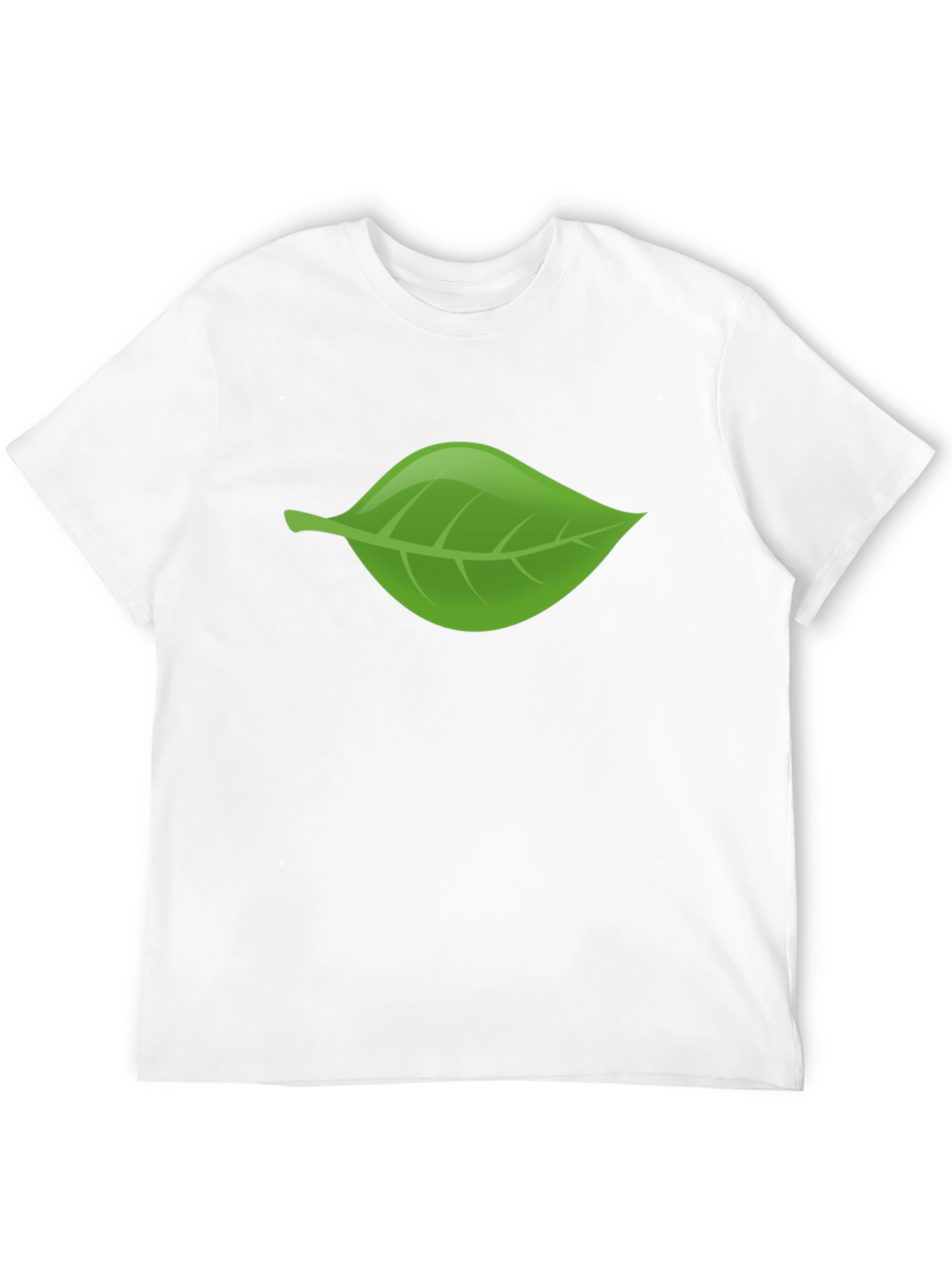 Green Leaf Graphic Black T-Shirt