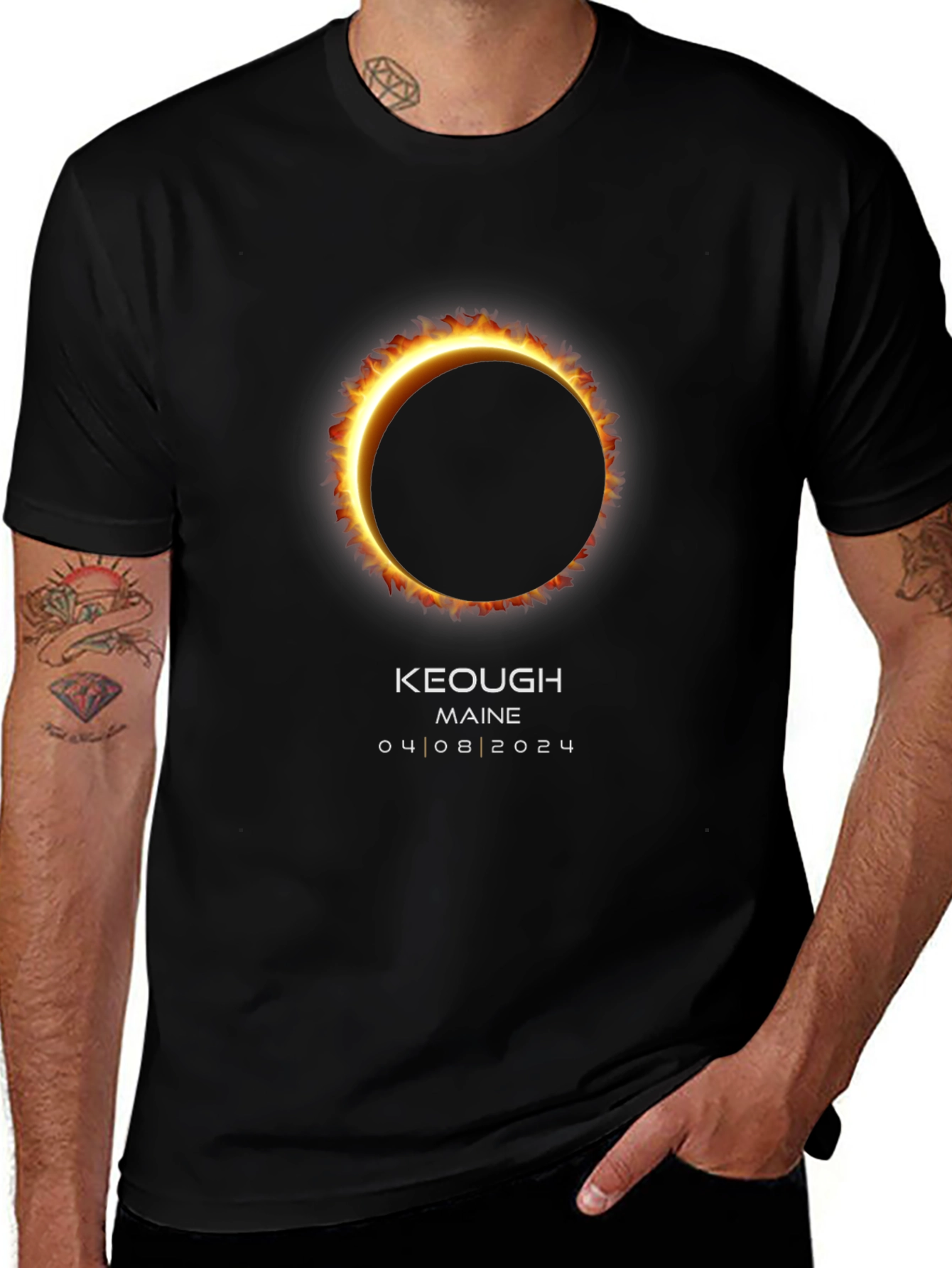 Keough Maine 2024 Total Solar Eclipse Graphic Tee