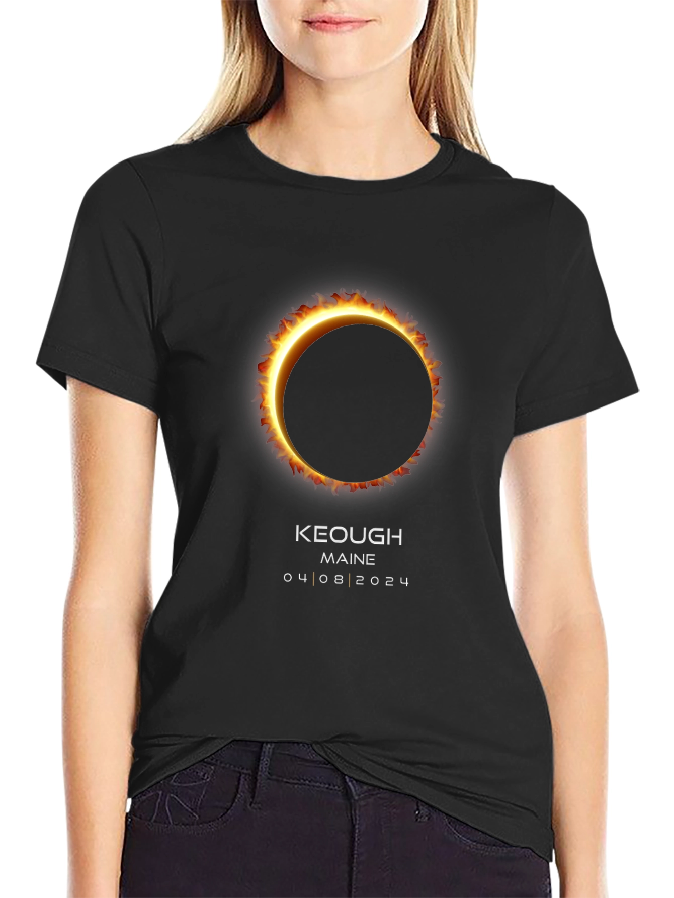 Keough Maine 2024 Total Solar Eclipse Graphic Tee