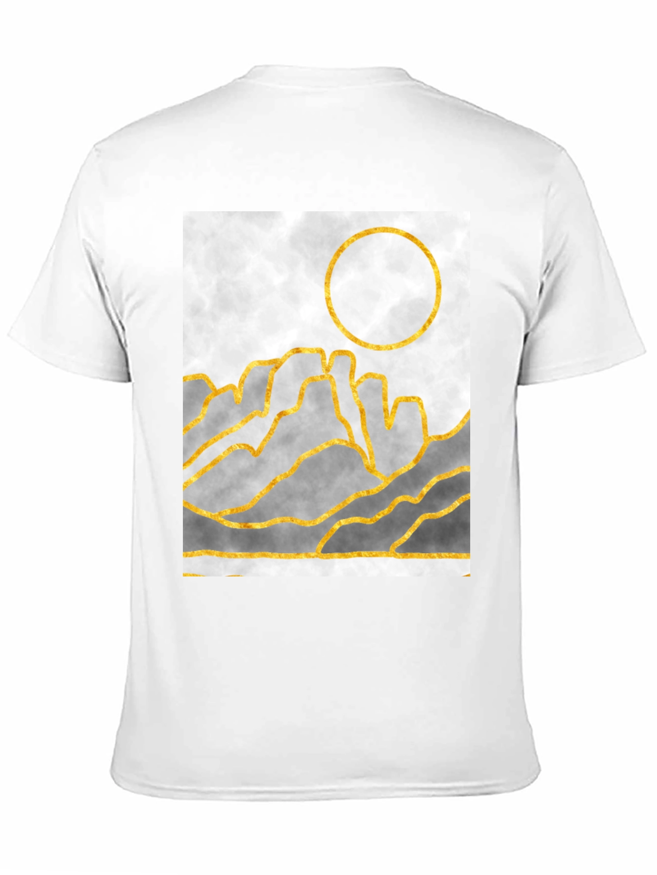 Abstract Gold Mountain Graphic T-Shirt