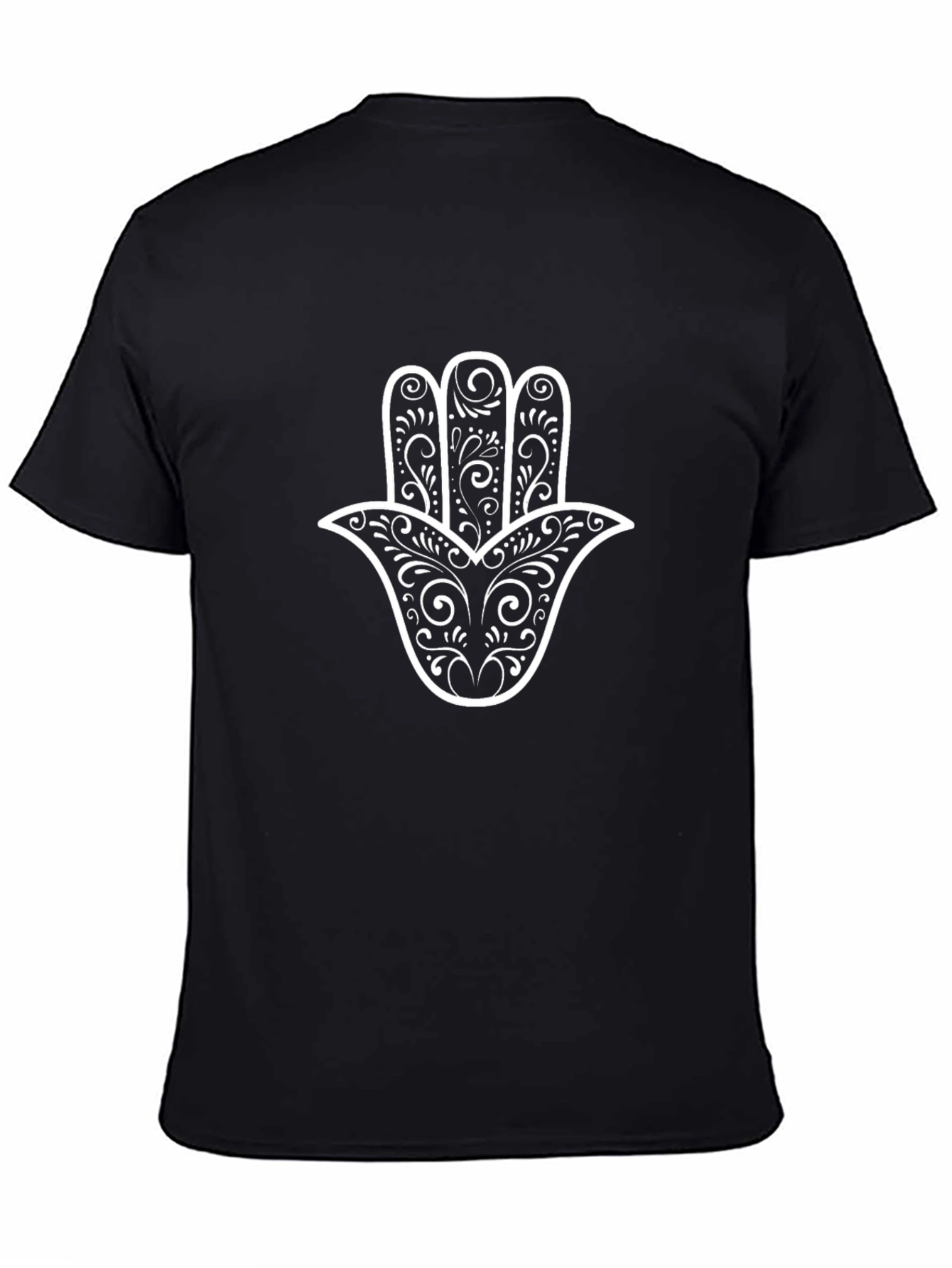 Hamsa Hand Graphic Black T-Shirt