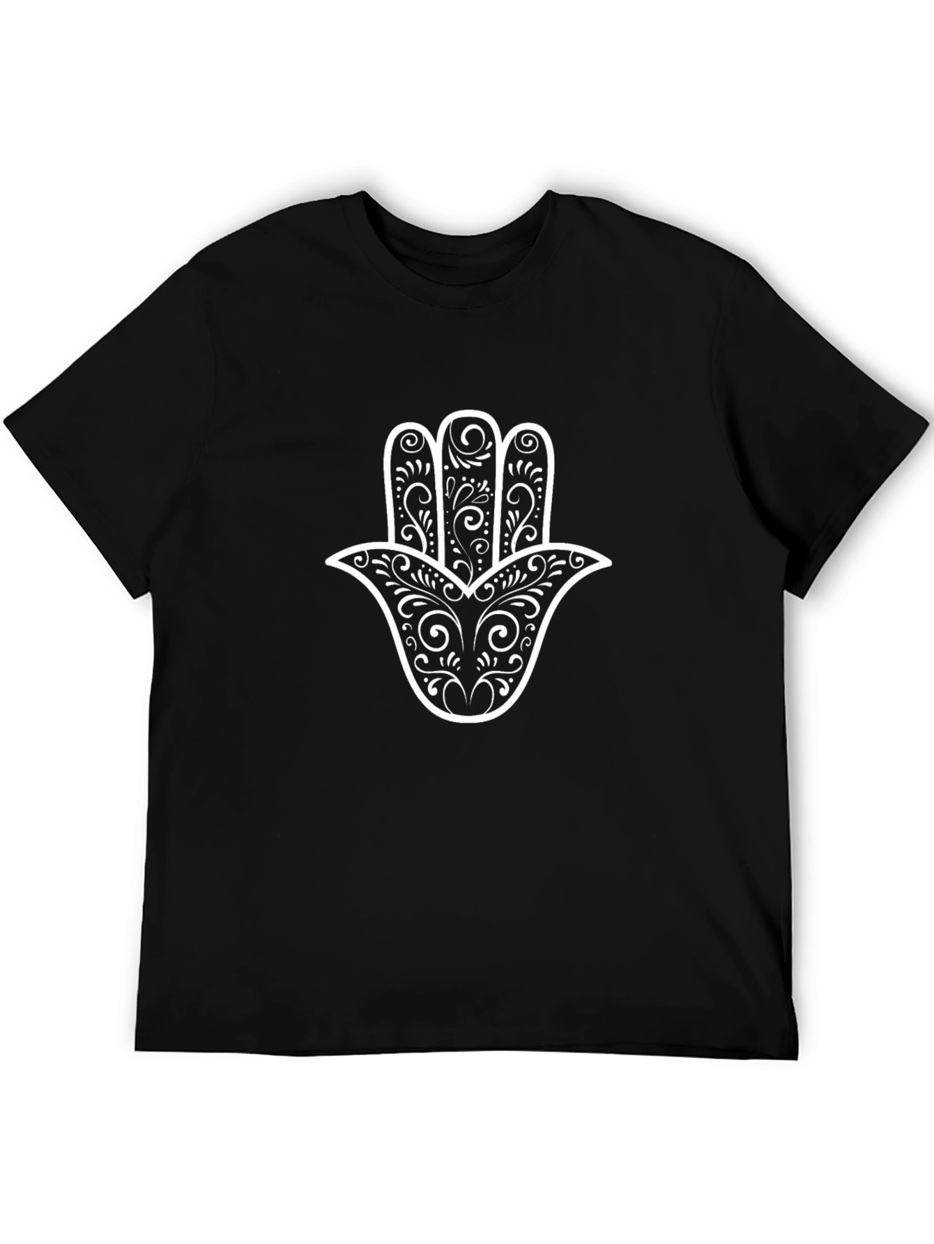 Hamsa Hand Graphic Black T-Shirt