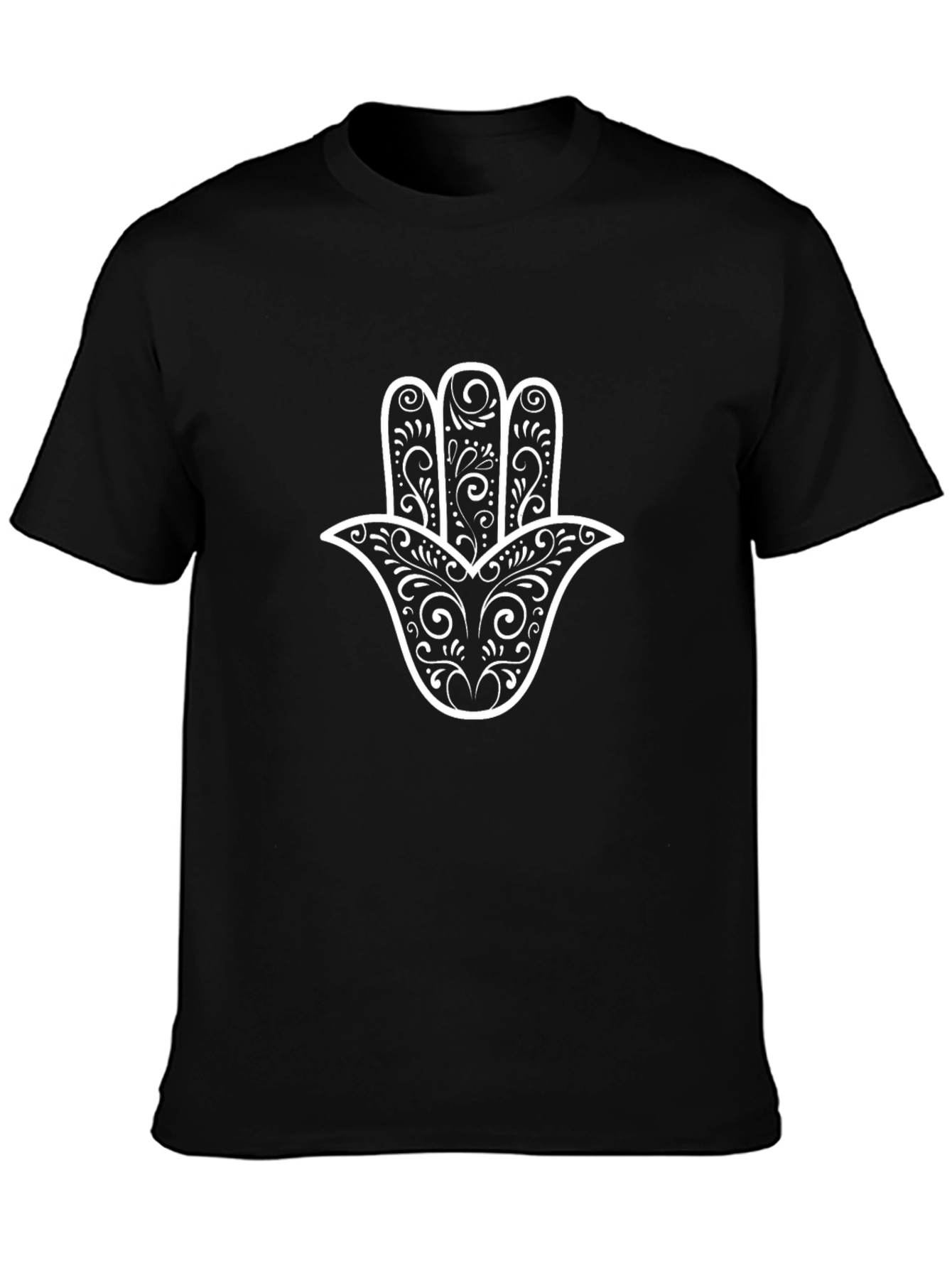 Hamsa Hand Graphic Black T-Shirt