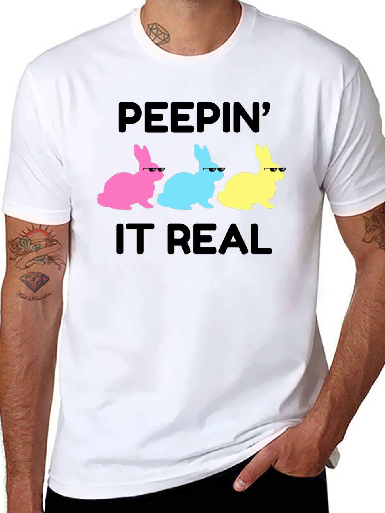 Peepin It Real Easter Bunny T-Shirt