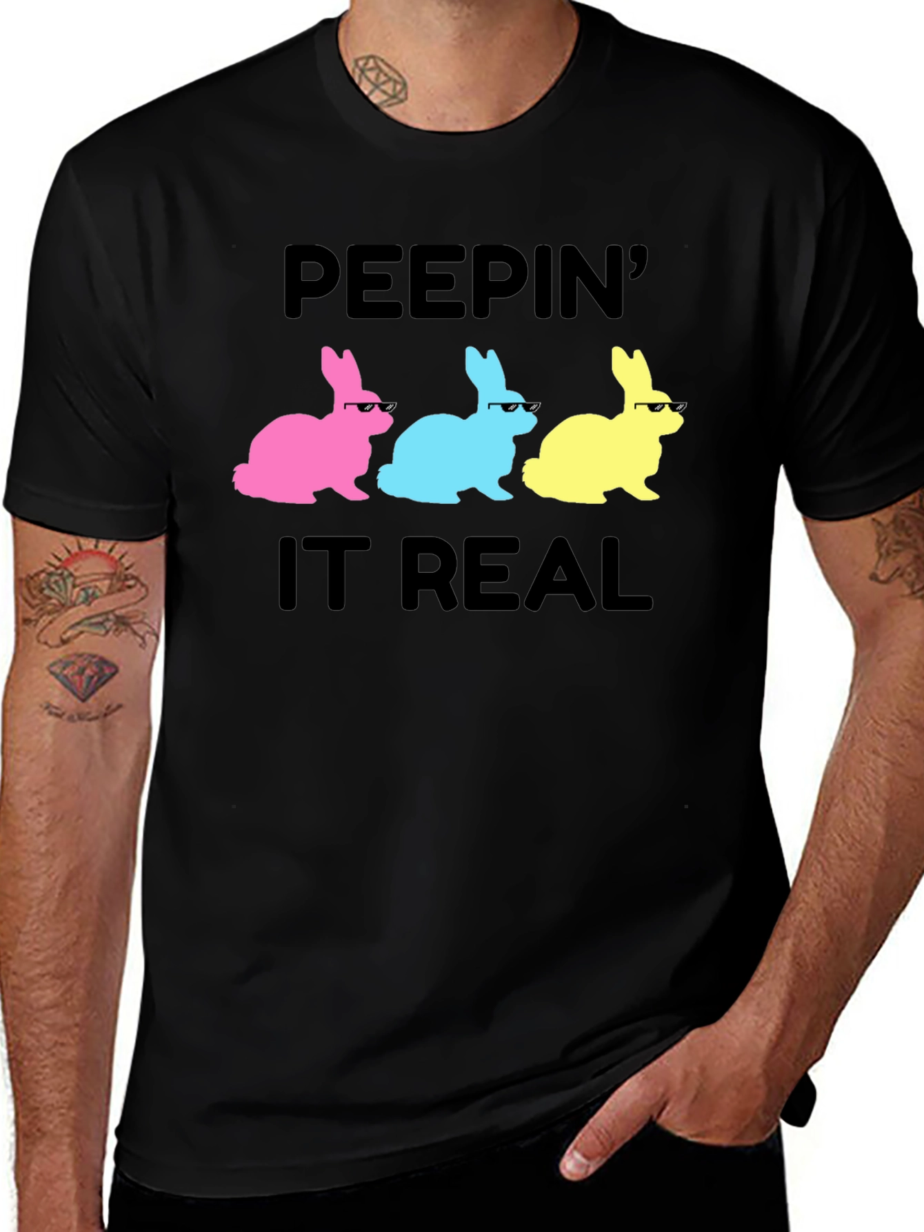 Peepin It Real Easter Bunny T-Shirt