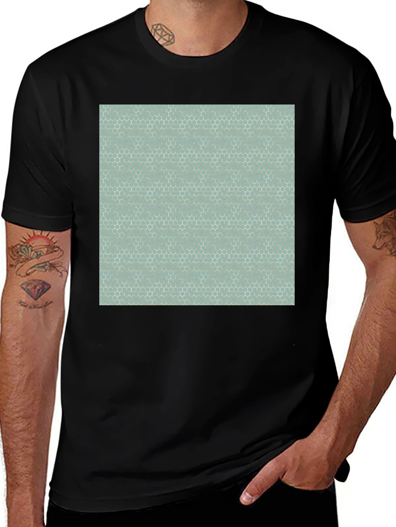 Honeycomb Pattern T-Shirt - Modern Geometric Design