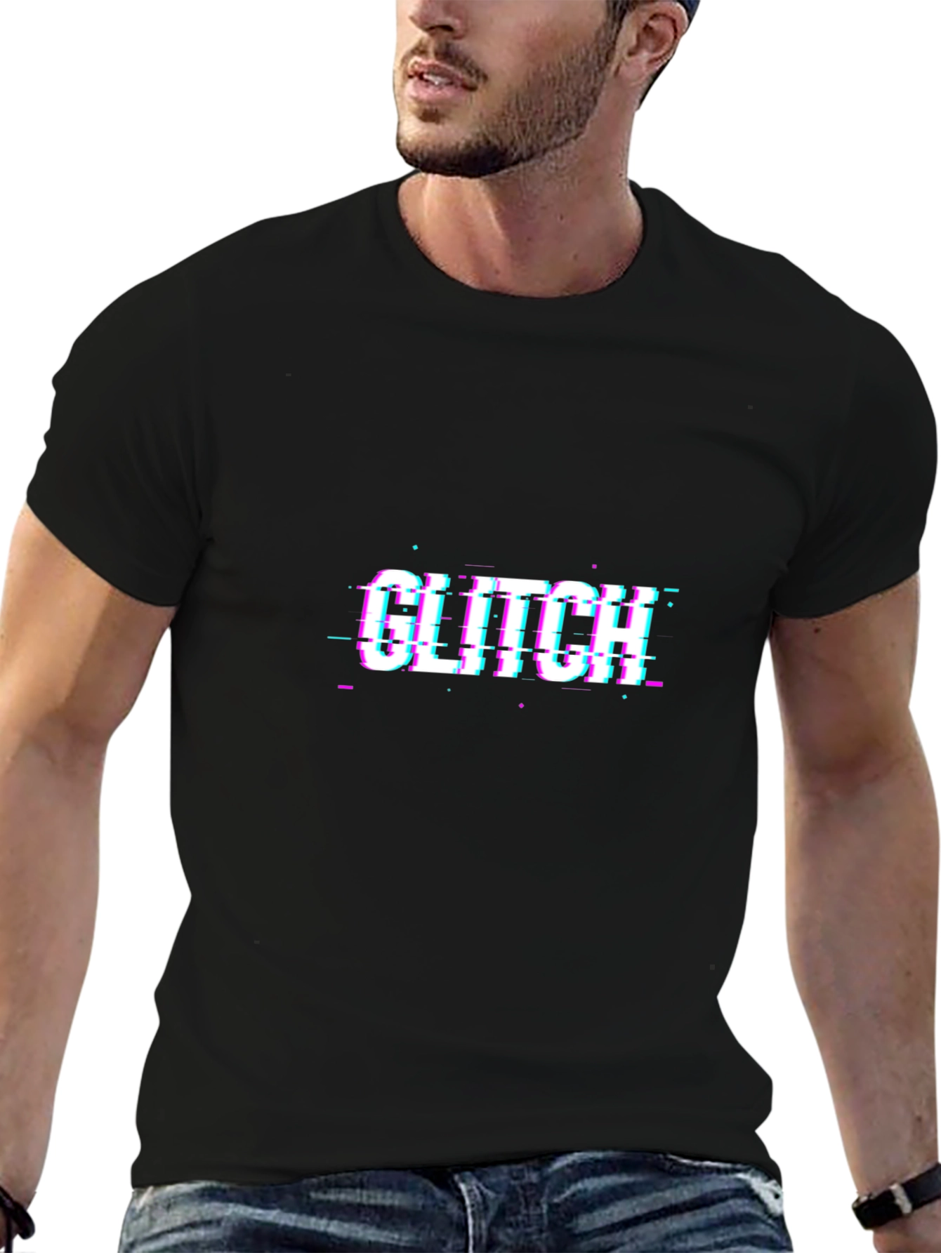 Glitch Graphic Black T-Shirt