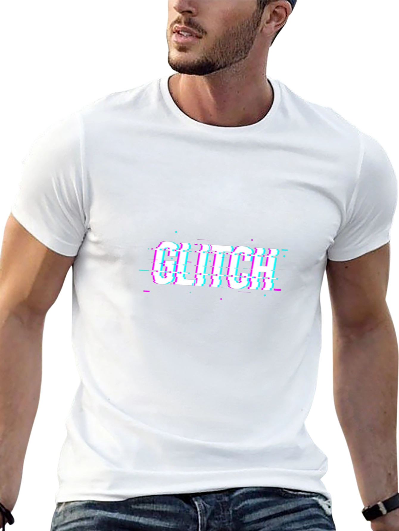 Glitch Graphic Black T-Shirt