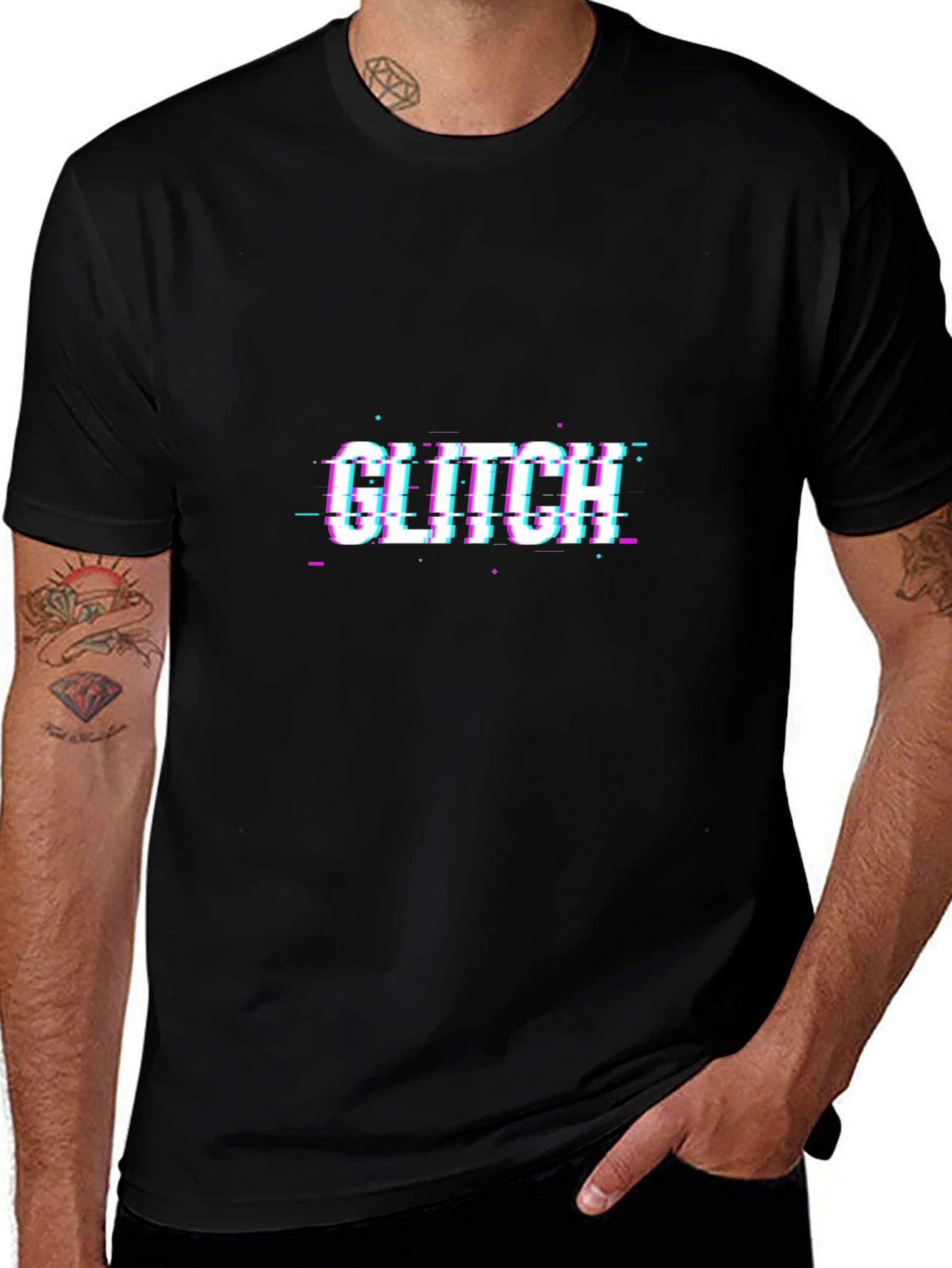 Glitch Graphic Black T-Shirt