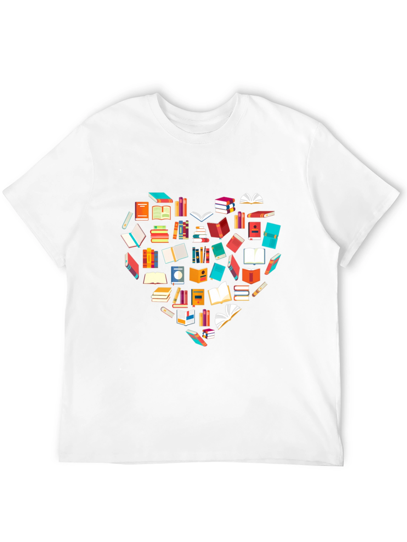 Book Lover Heart Graphic Tee - Black T-Shirt