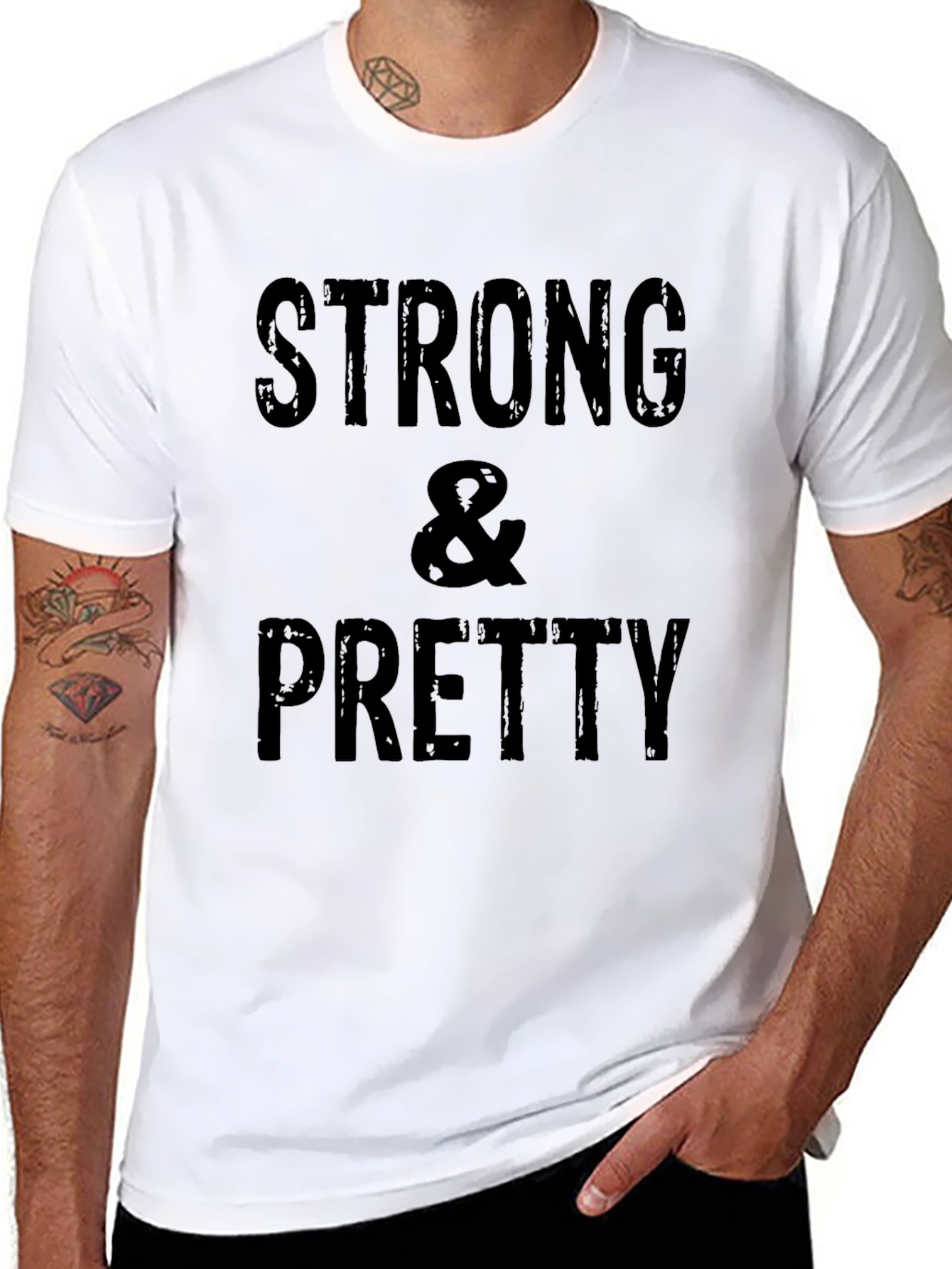 Strong & Pretty Black Graphic T-Shirt