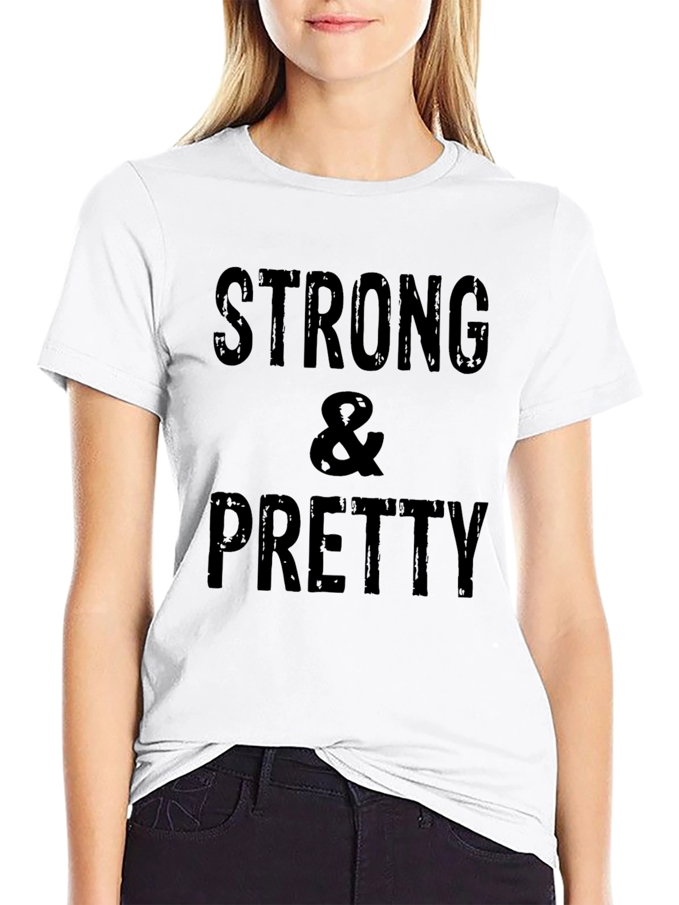 Strong & Pretty Black Graphic T-Shirt