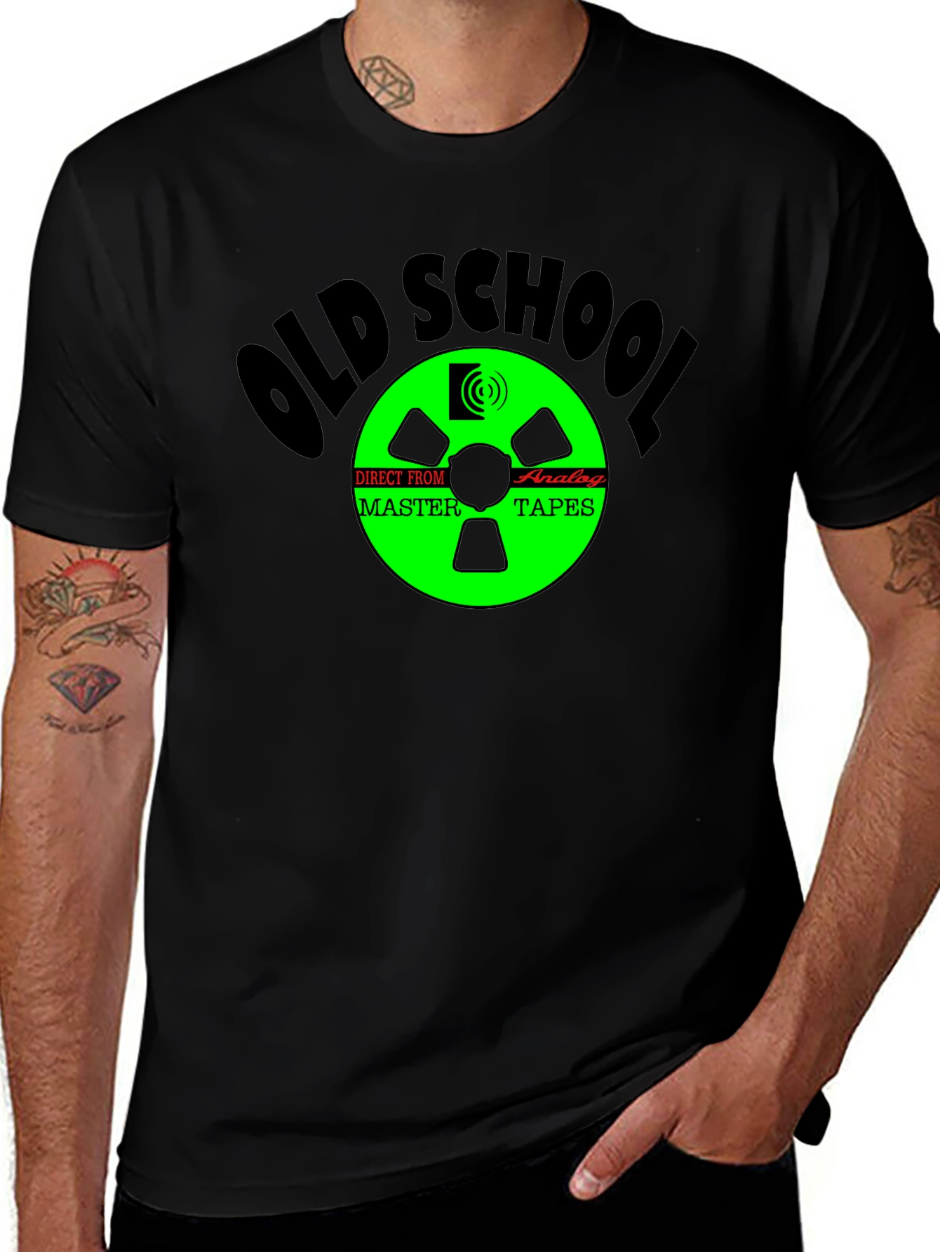 Old School Analog Tapes Black T-Shirt