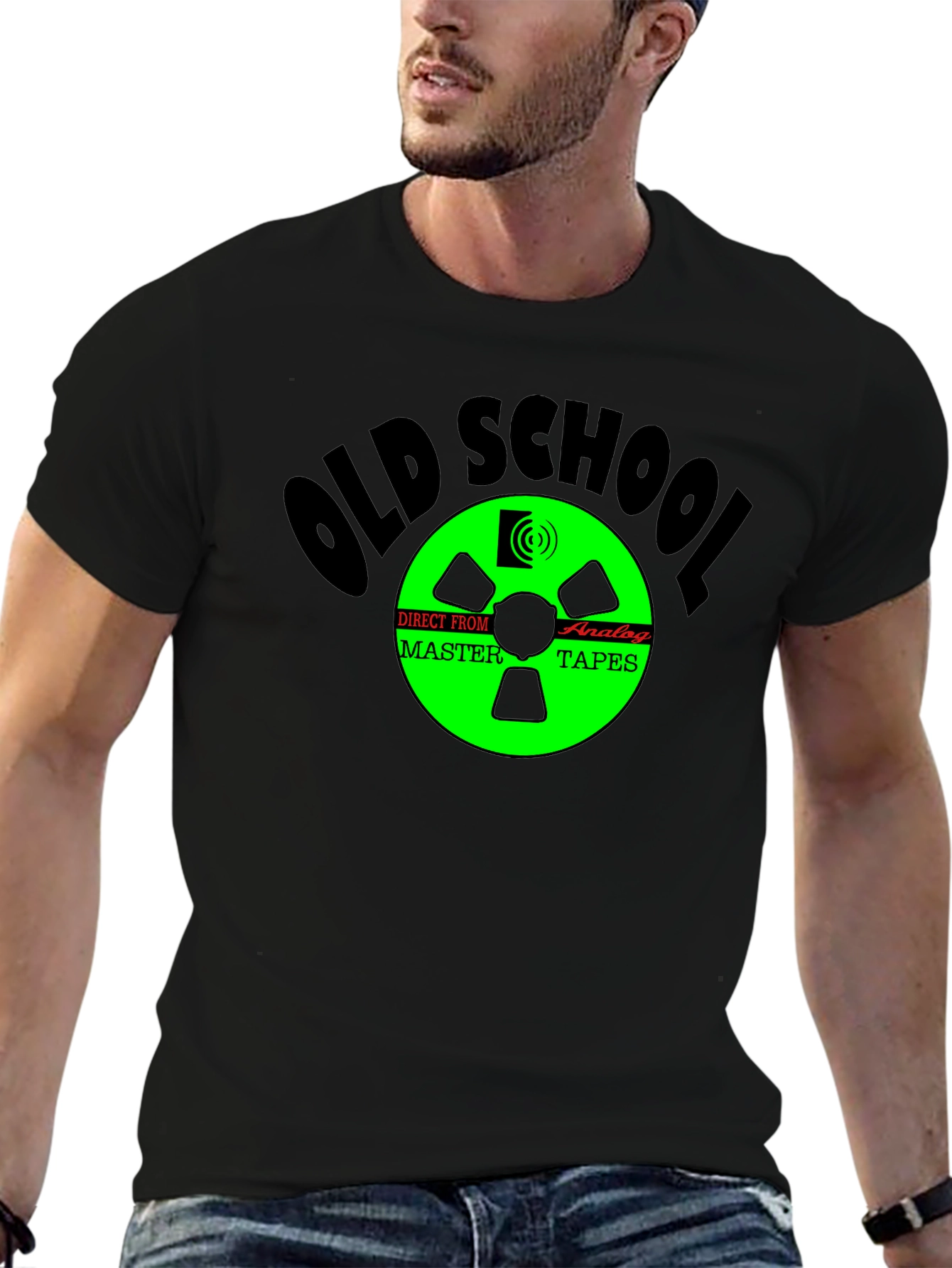 Old School Analog Tapes Black T-Shirt