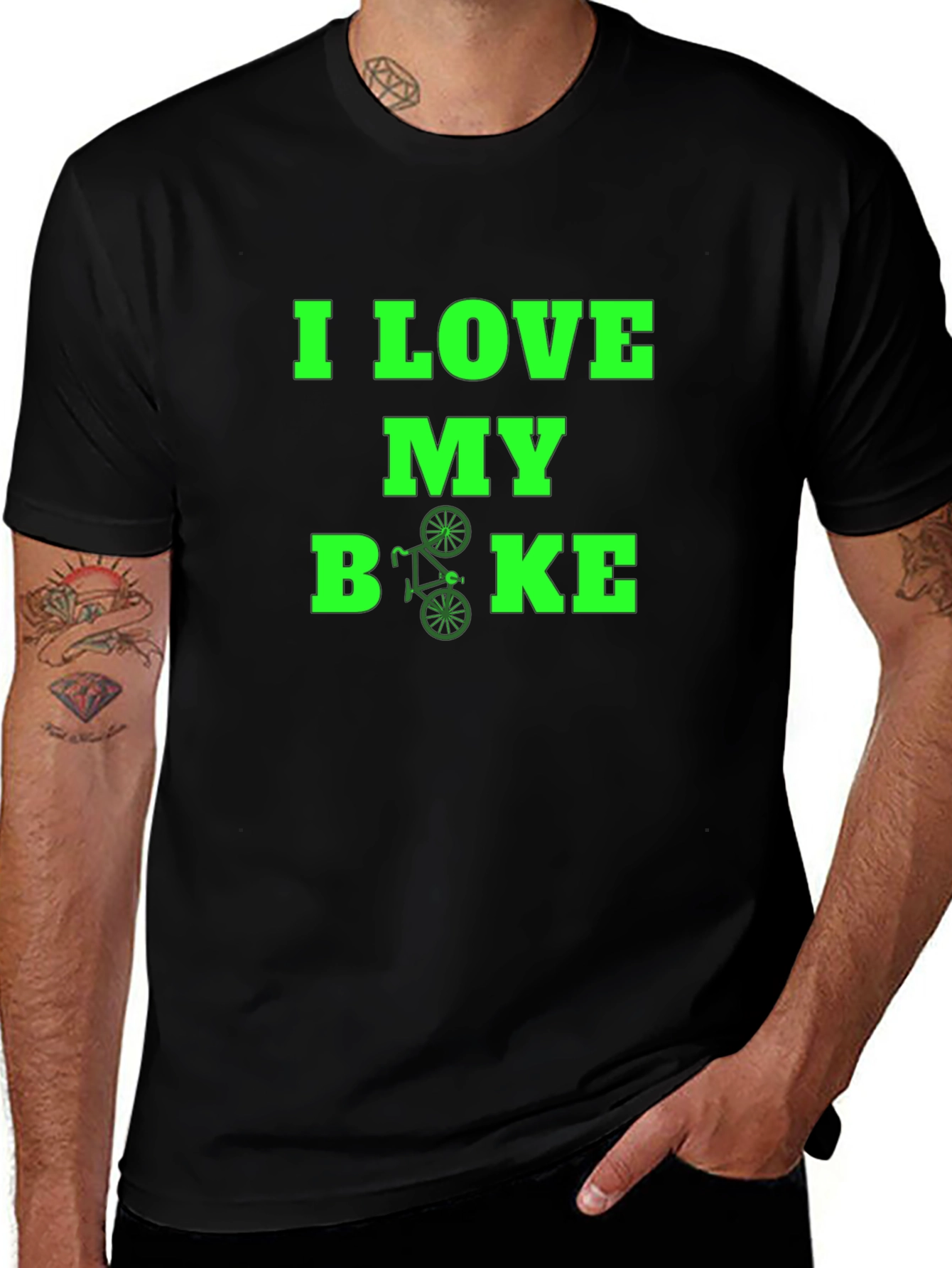I Love My Bike Graphic Tee - Black