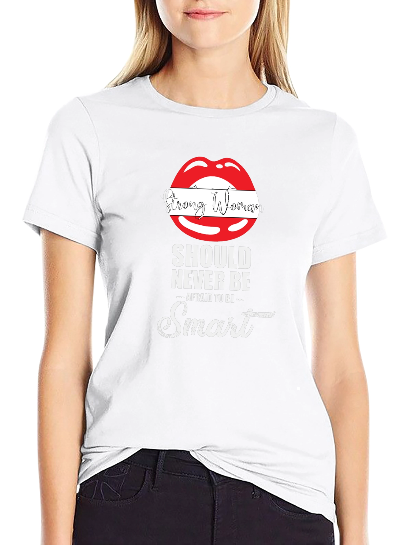 Strong Woman Smart Lips Graphic Tee