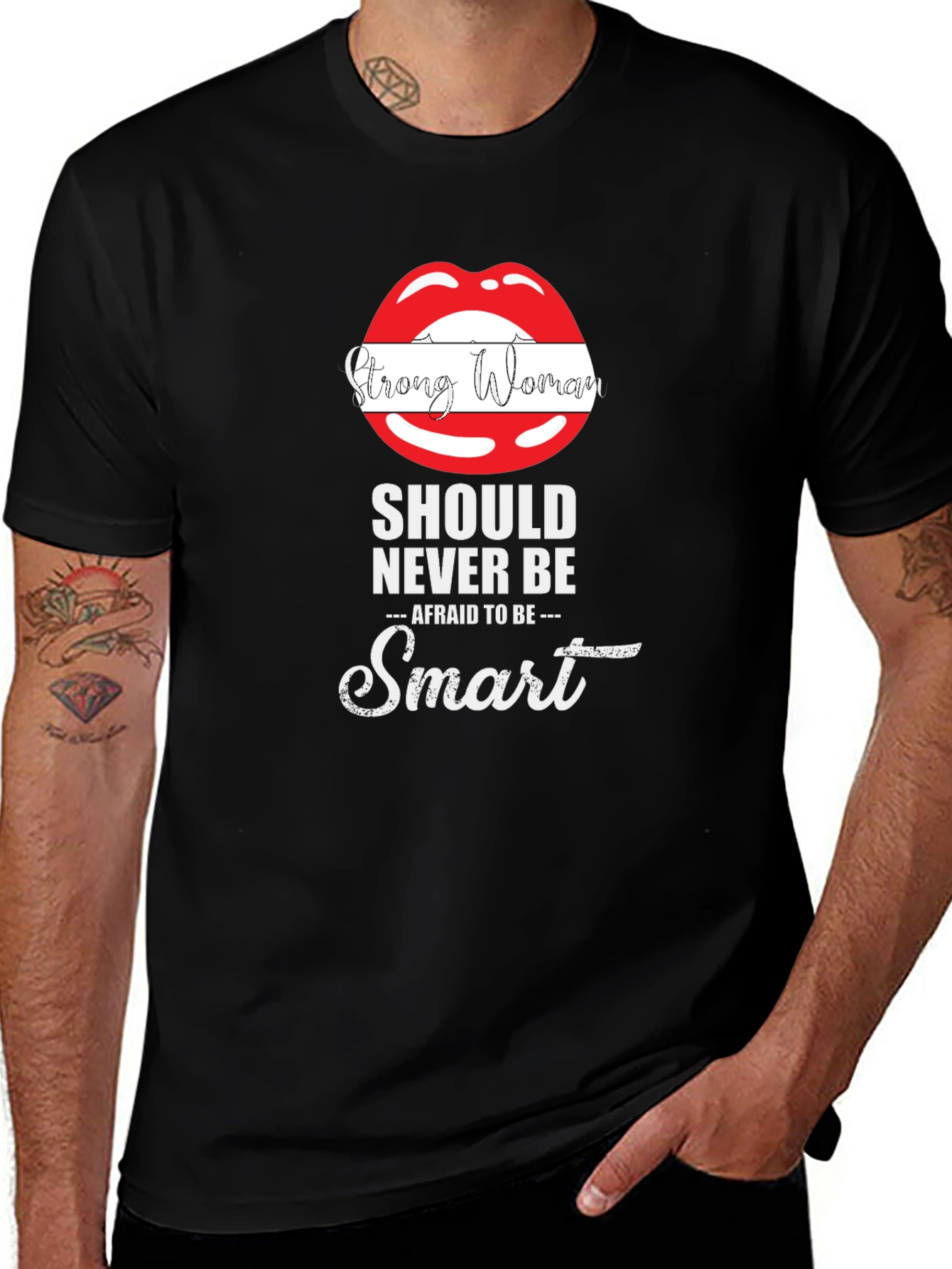 Strong Woman Smart Lips Graphic Tee