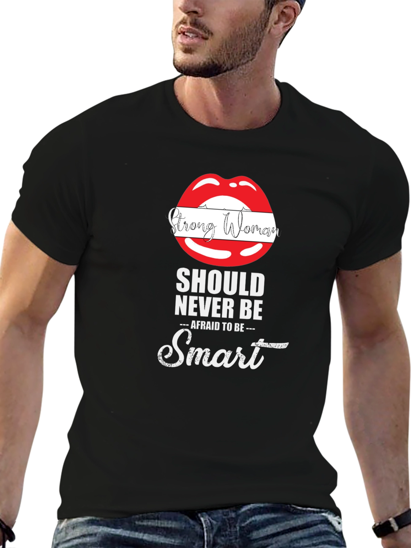Strong Woman Smart Lips Graphic Tee