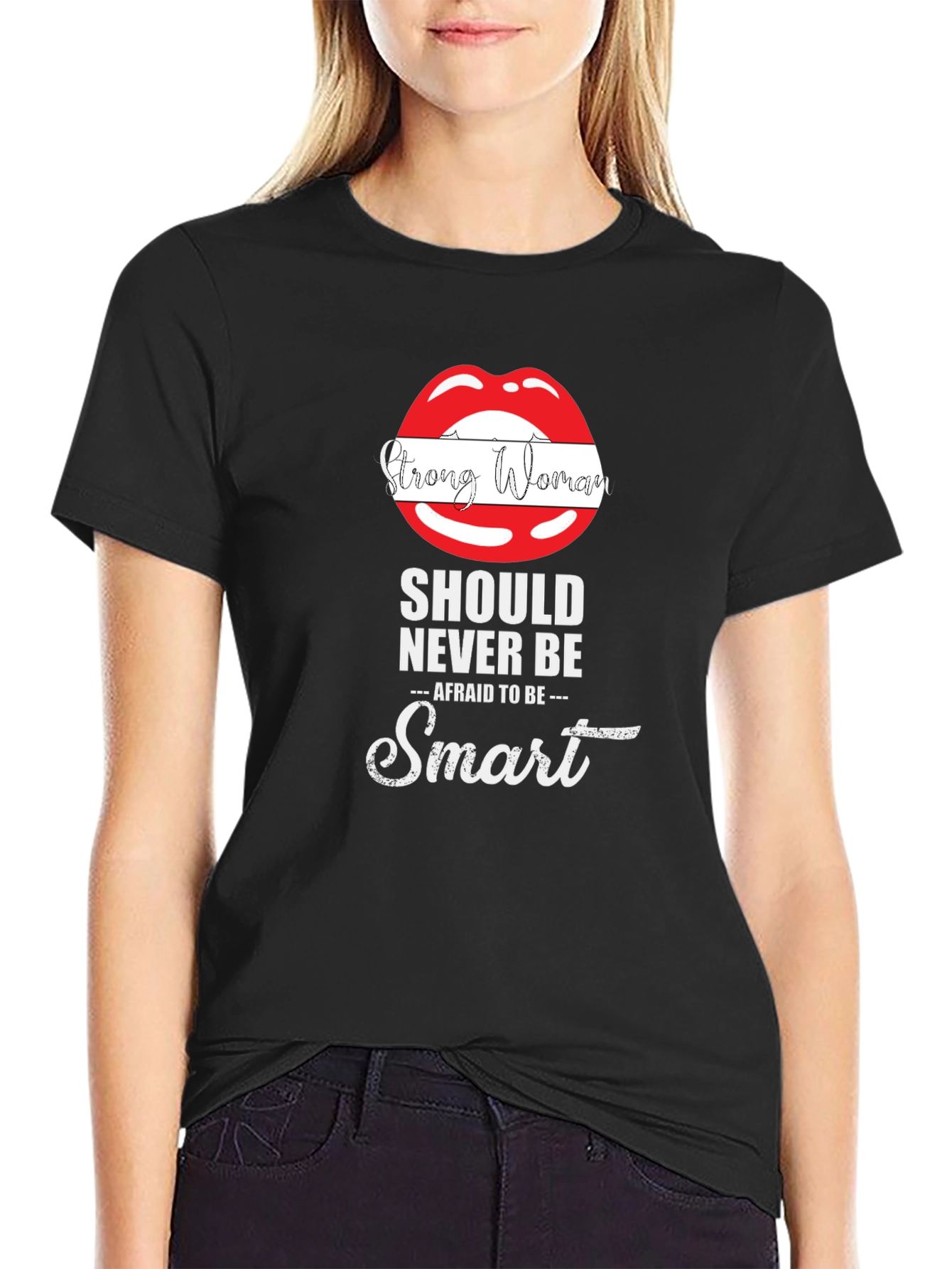 Strong Woman Smart Lips Graphic Tee