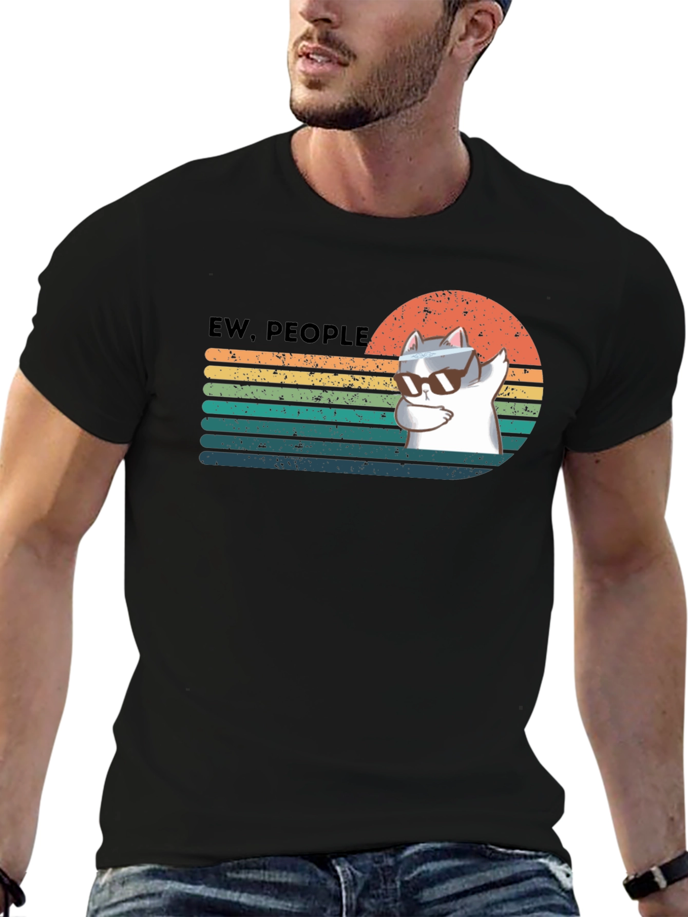 Ew People Cat Dabbing Graphic T-Shirt