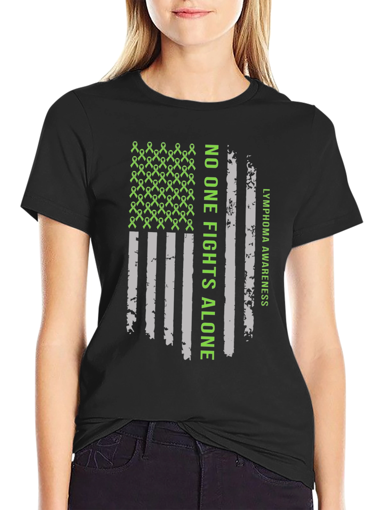 Lymphoma Awareness T-Shirt - No One Fights Alone