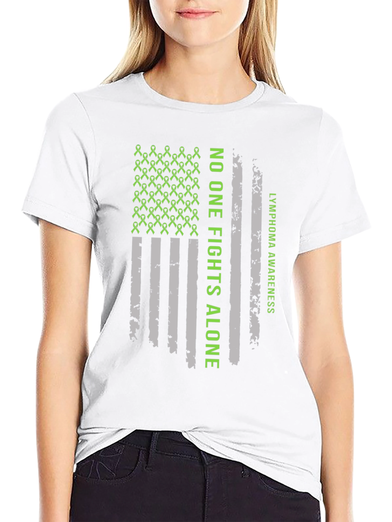 Lymphoma Awareness T-Shirt - No One Fights Alone