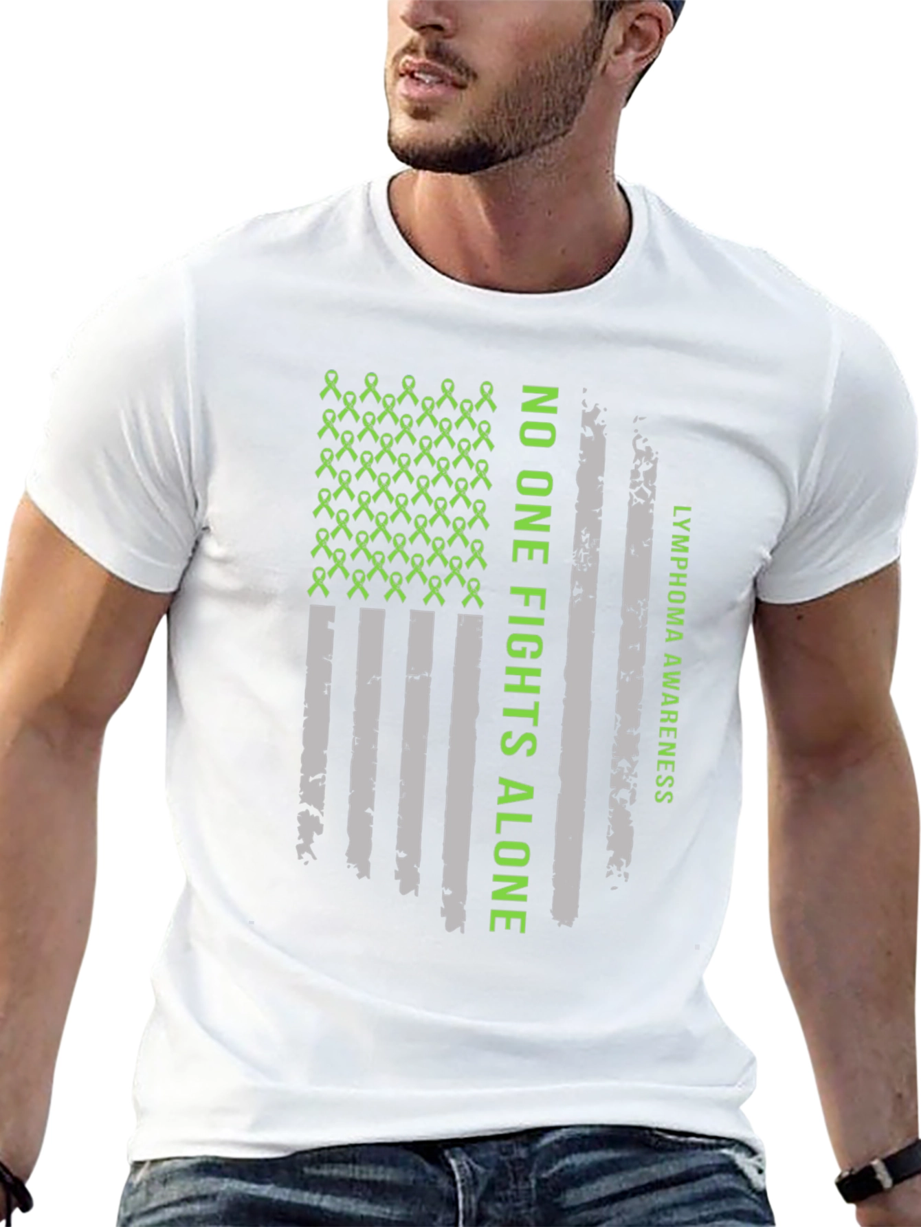 Lymphoma Awareness T-Shirt - No One Fights Alone