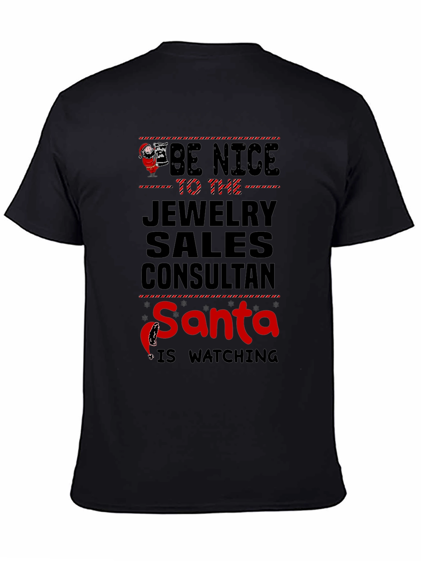 Funny Jewelry Sales Consultant Santa Watching T-Shirt