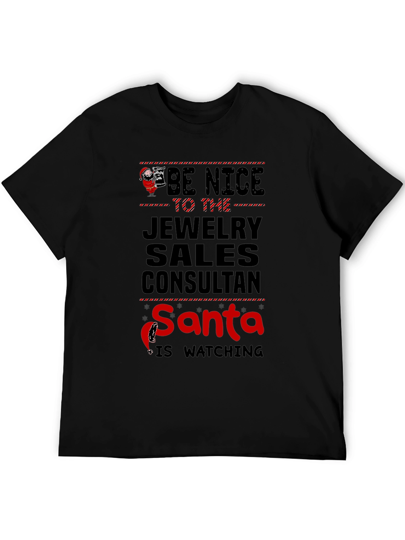 Funny Jewelry Sales Consultant Santa Watching T-Shirt