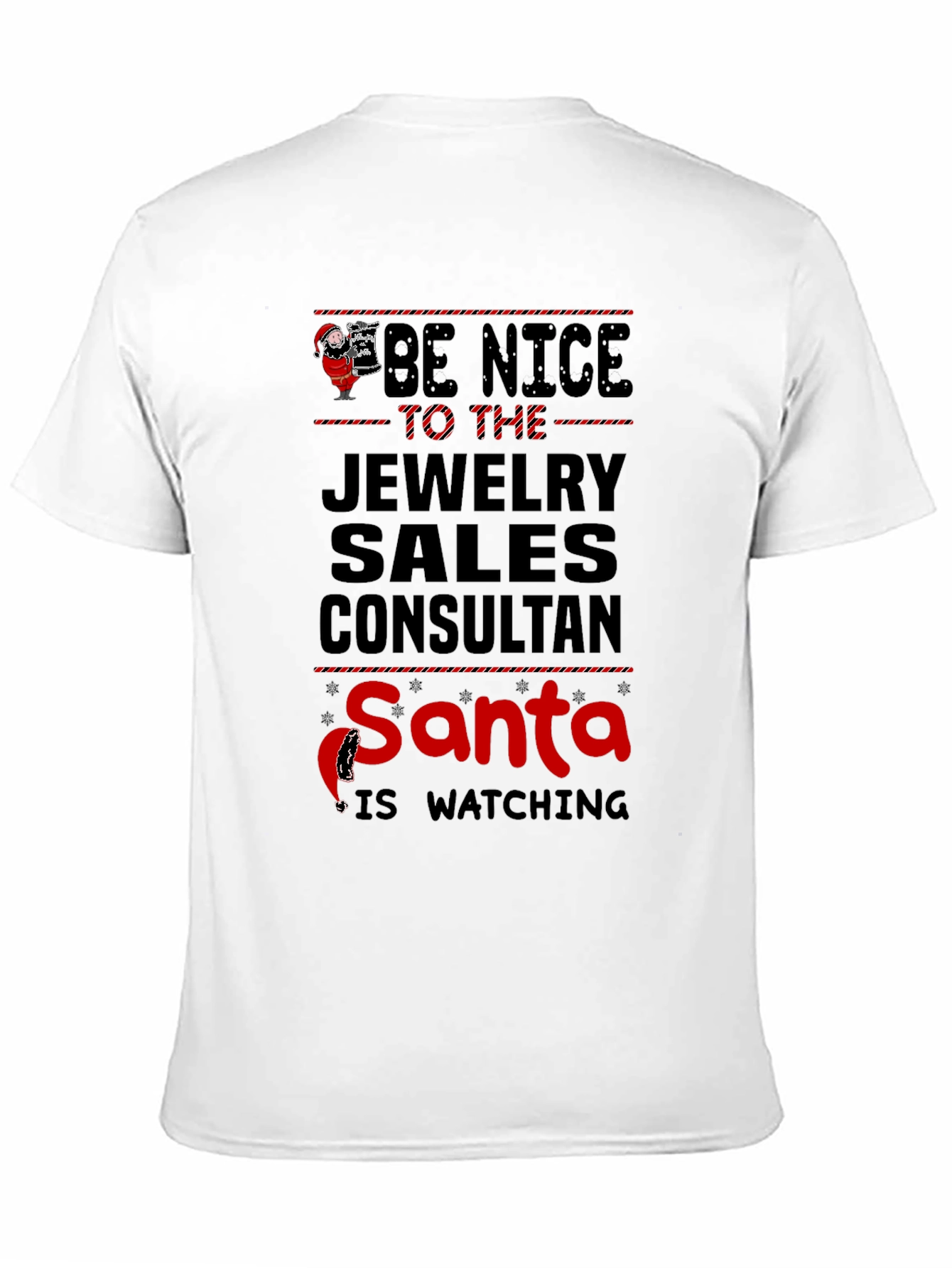Funny Jewelry Sales Consultant Santa Watching T-Shirt