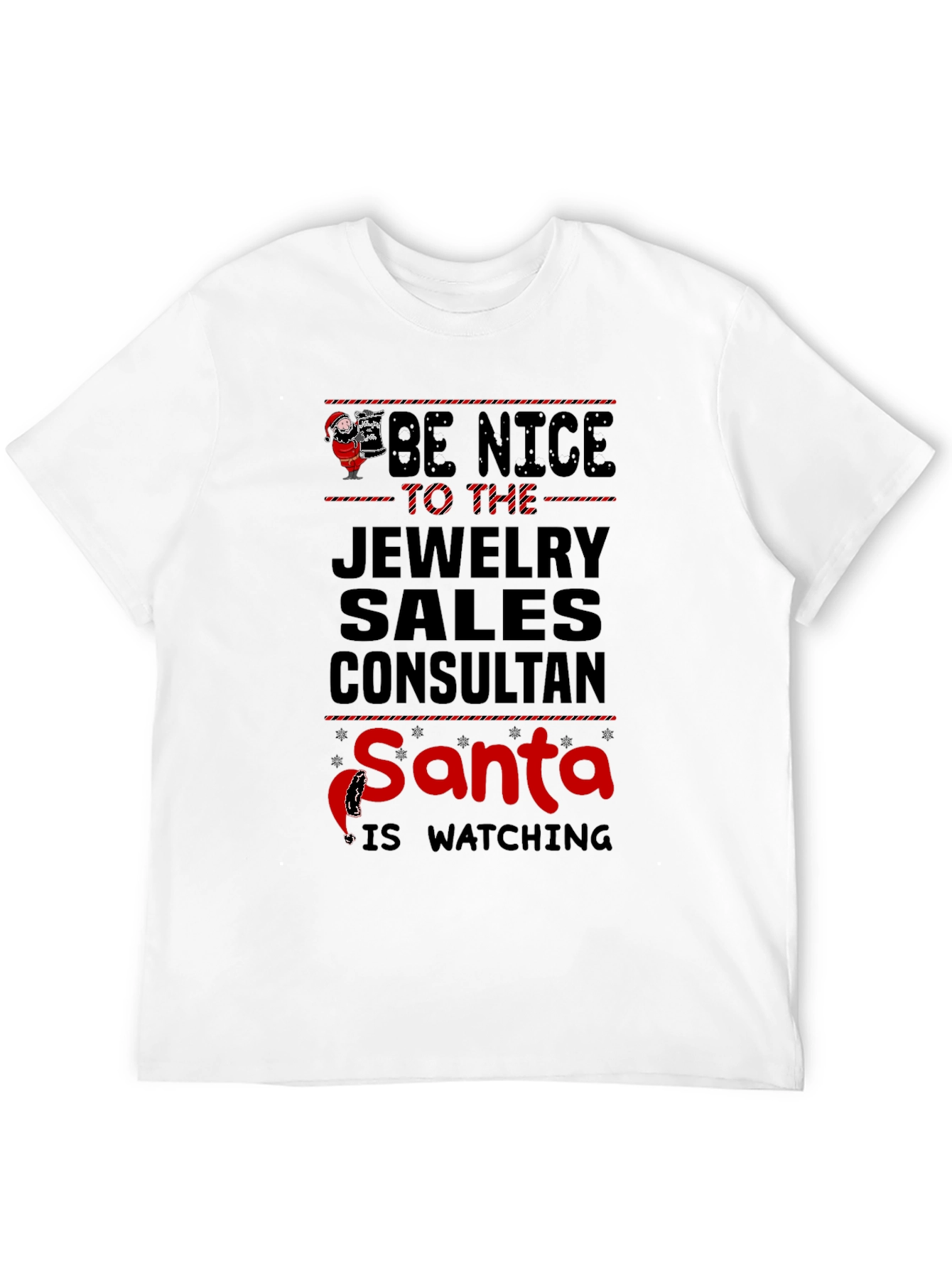 Funny Jewelry Sales Consultant Santa Watching T-Shirt