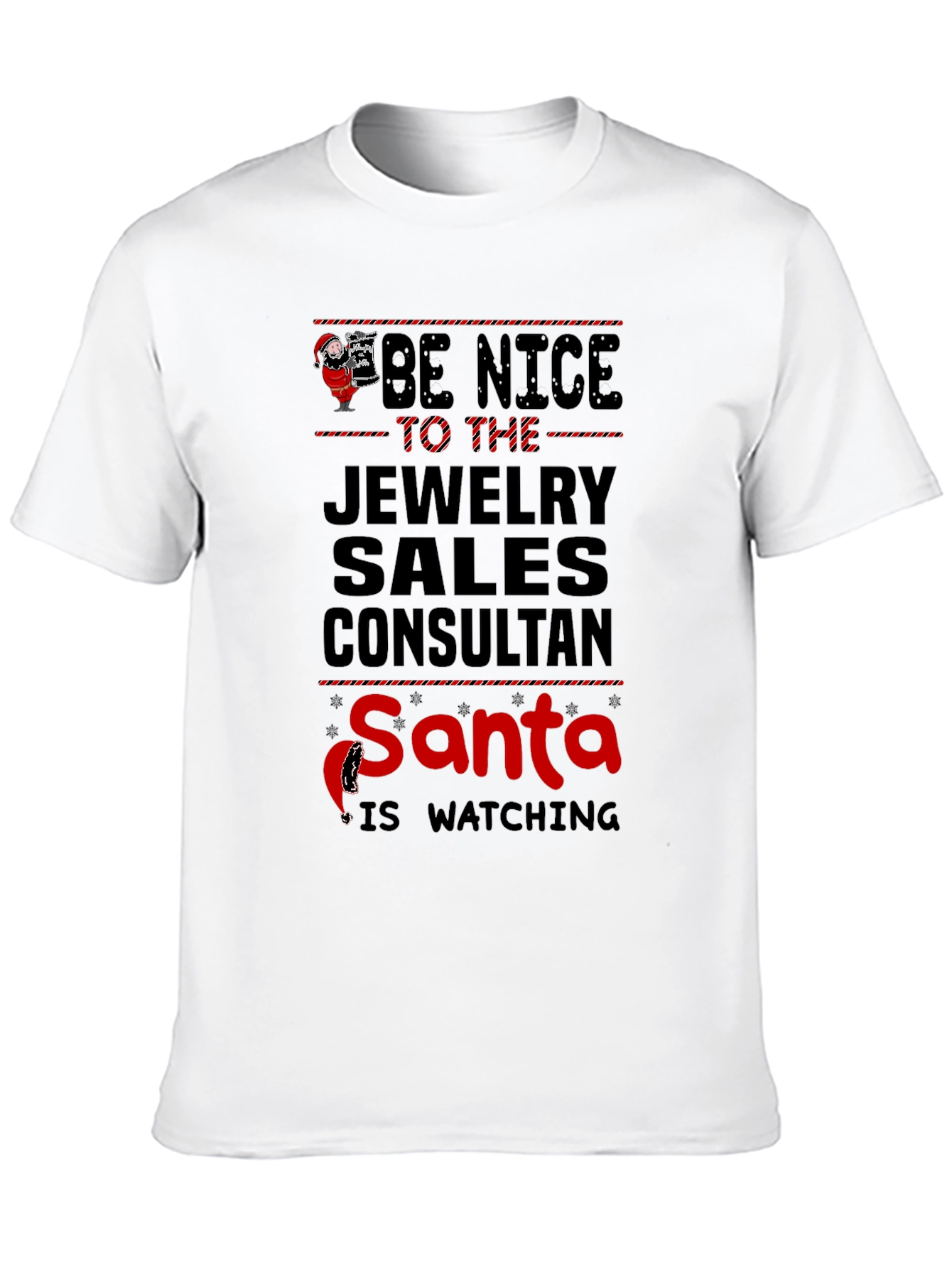 Funny Jewelry Sales Consultant Santa Watching T-Shirt