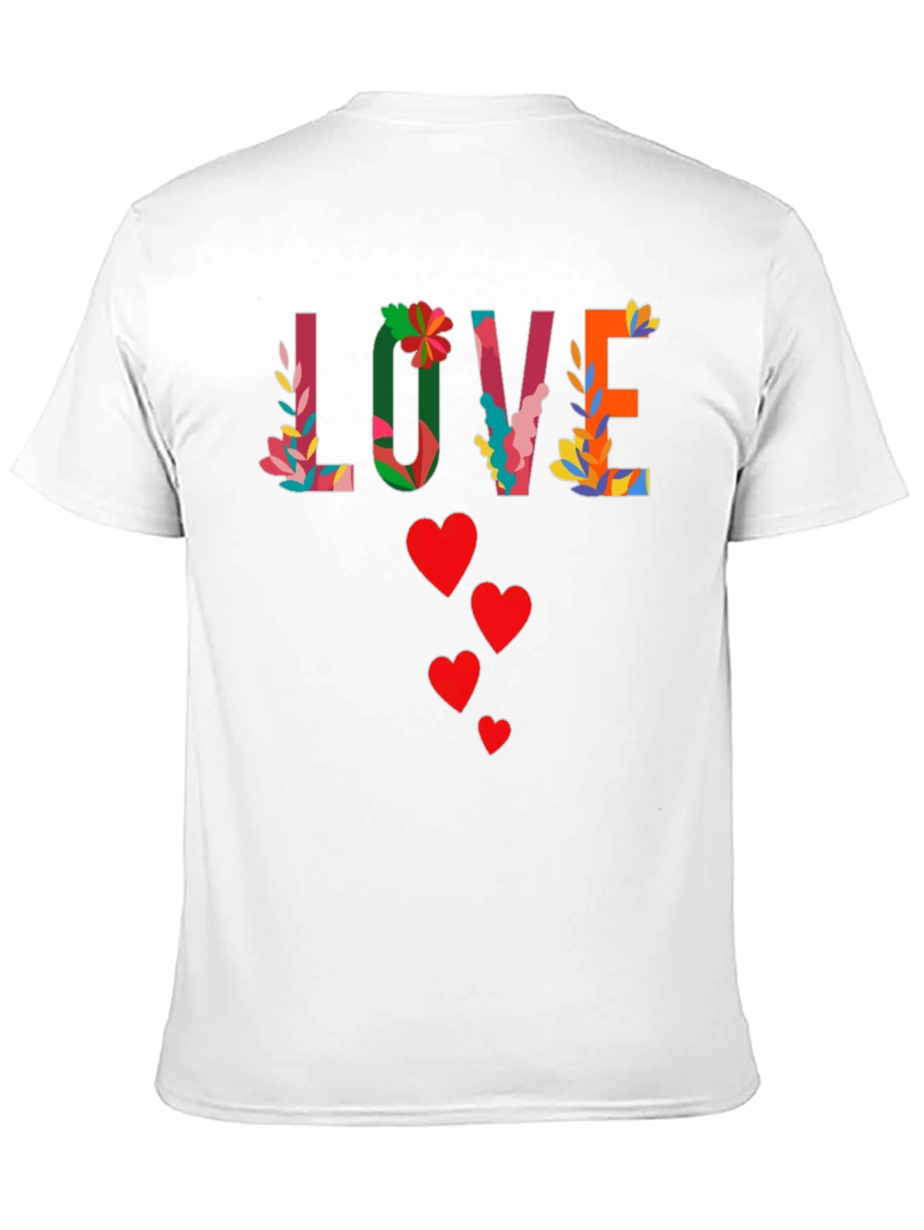 Floral Love Graphic Tee - Black Cotton Shirt